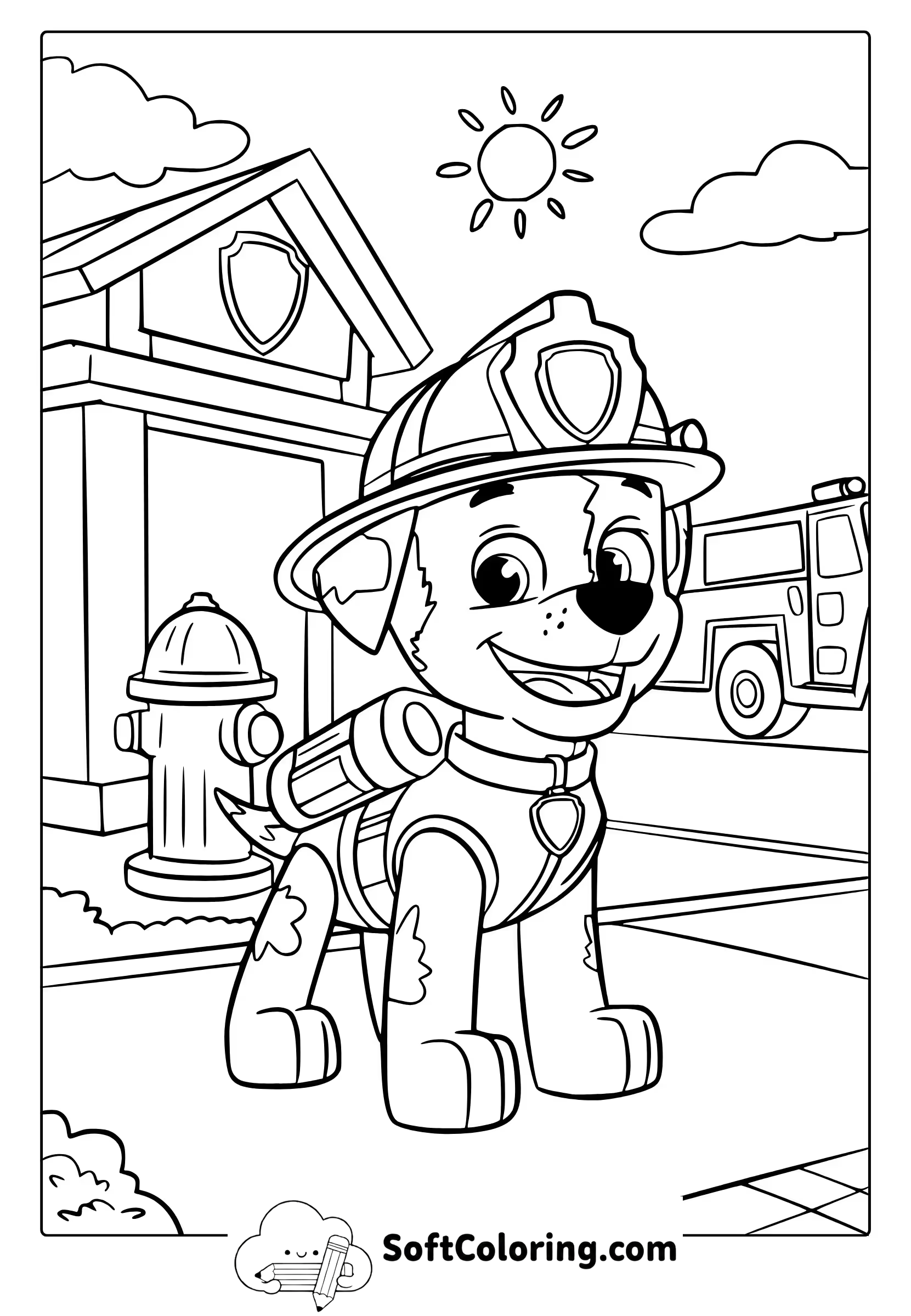 Marshall From Paw Patrol Coloring Page