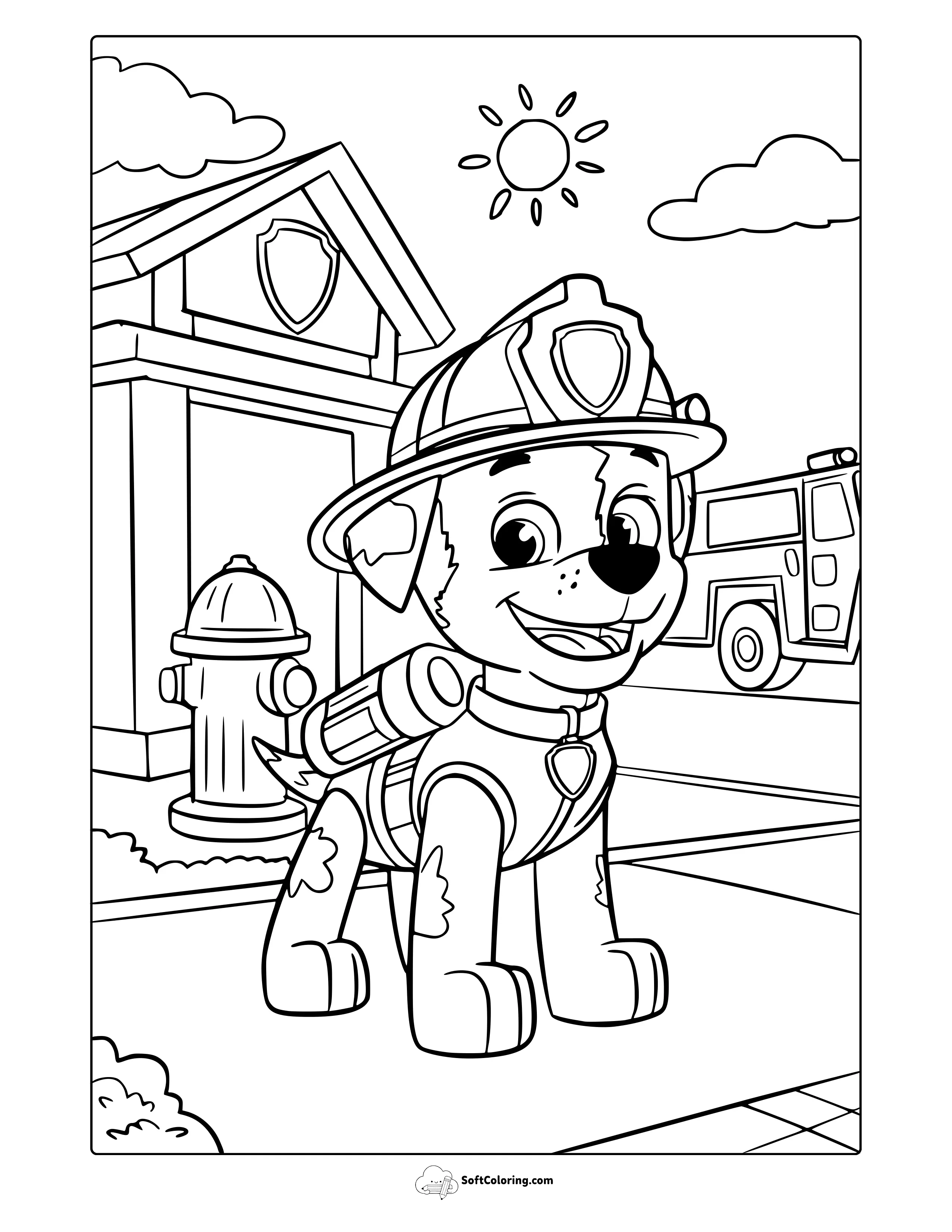 Marshall From Paw Patrol Coloring Page