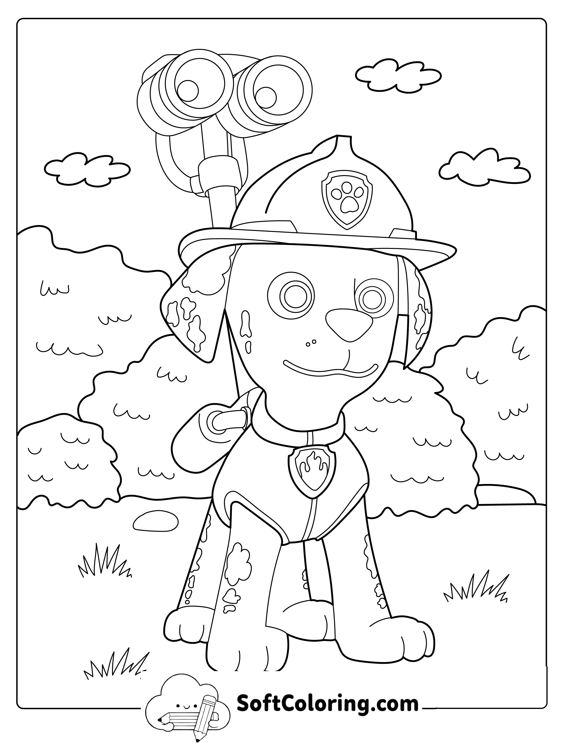 Marshall the Fire Pup Coloring Page