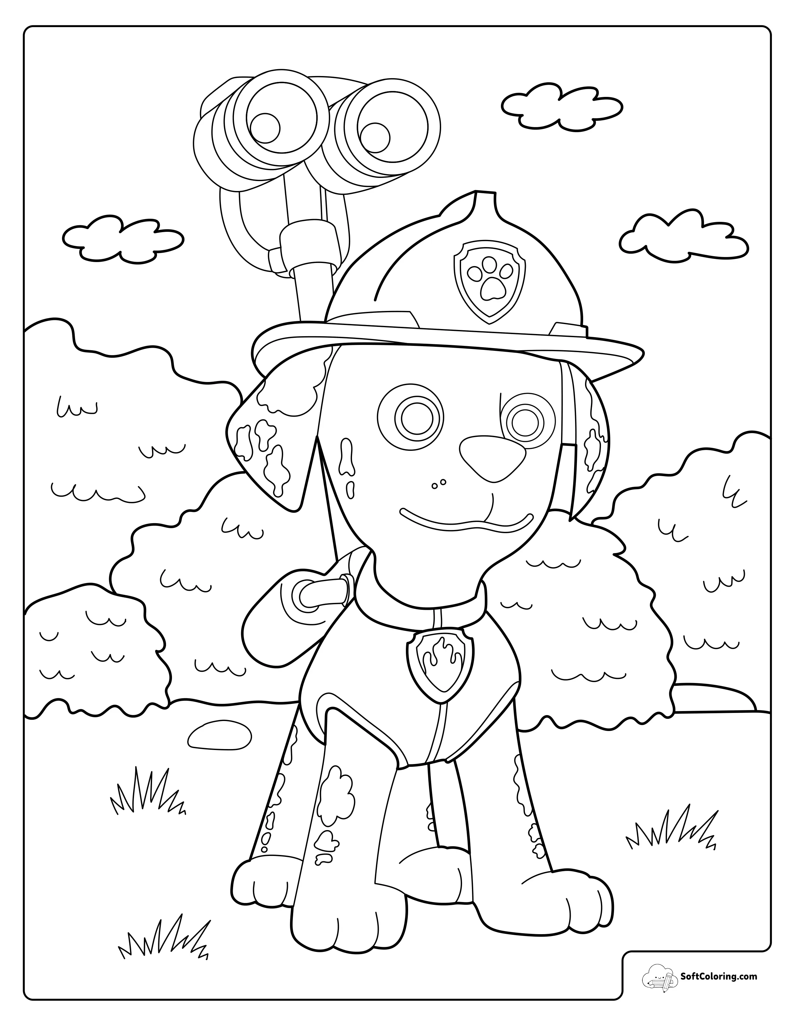 Marshall The Fire Pup Coloring Page
