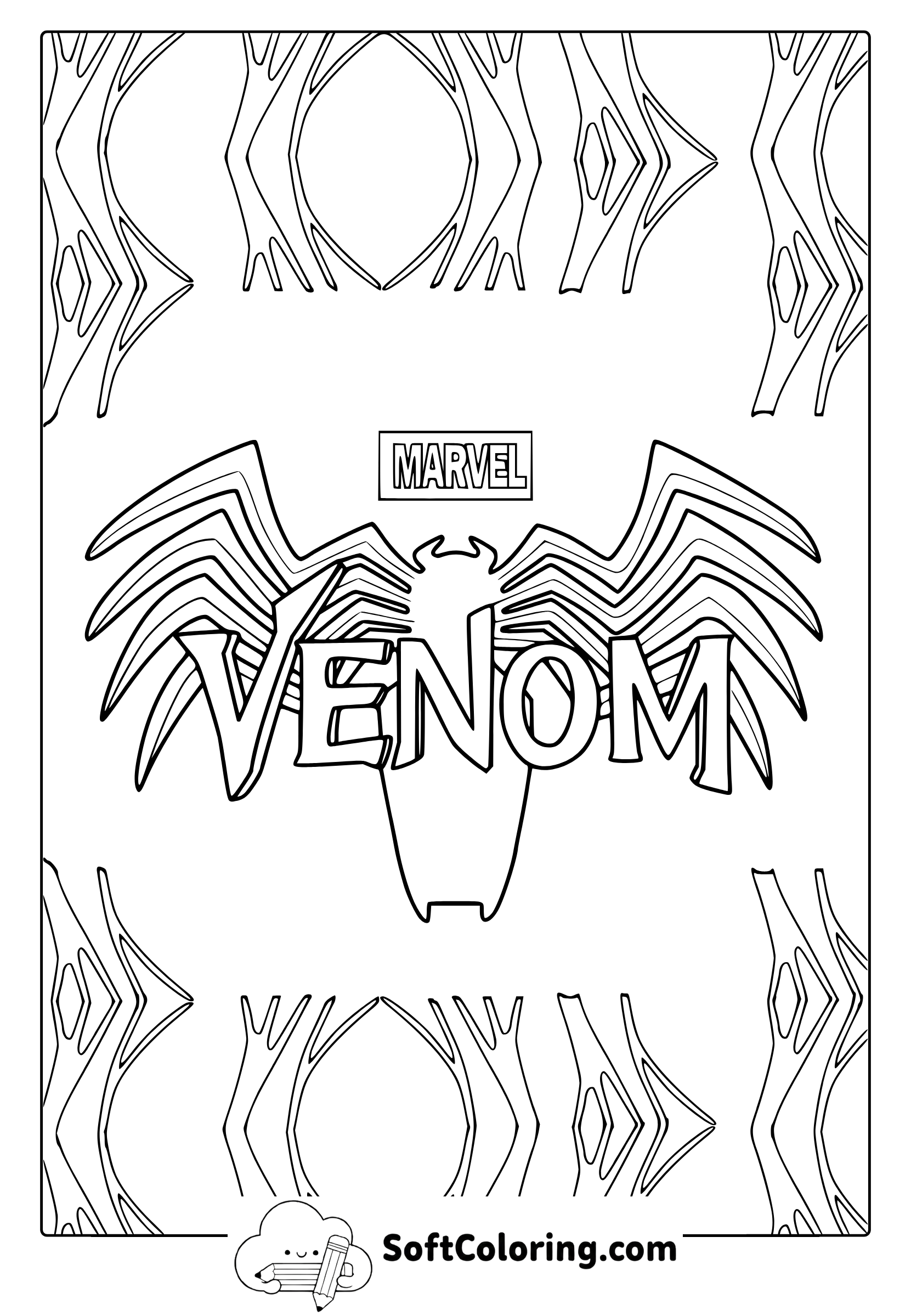 Marvel Venom Logo Coloring Page