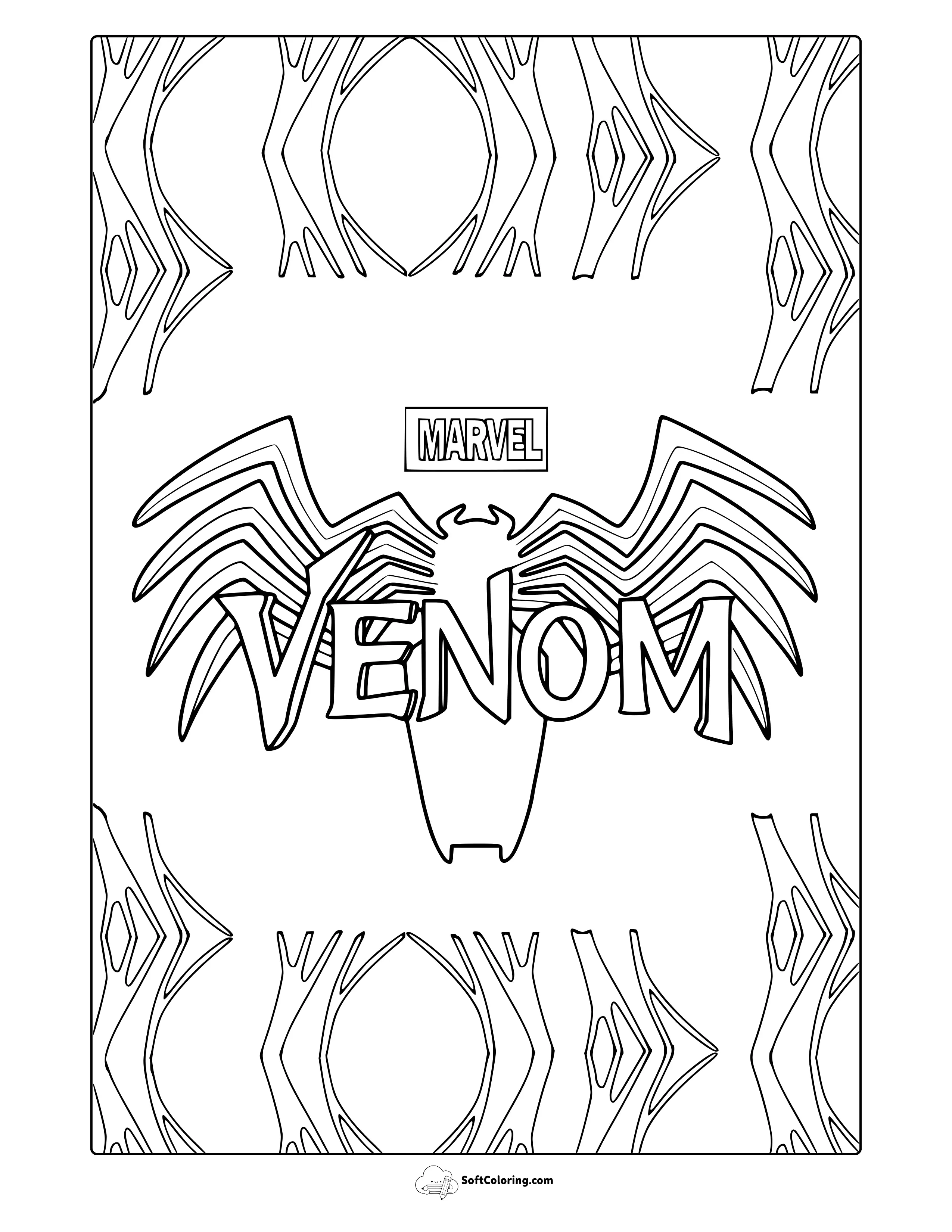 Marvel Venom Logo Coloring Page