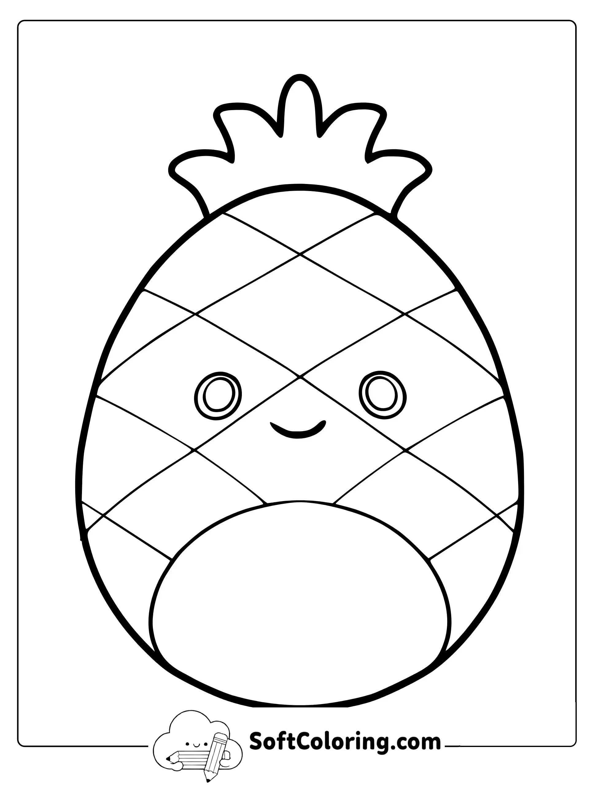 Maui the Pineapple Squishmallow Coloring Page