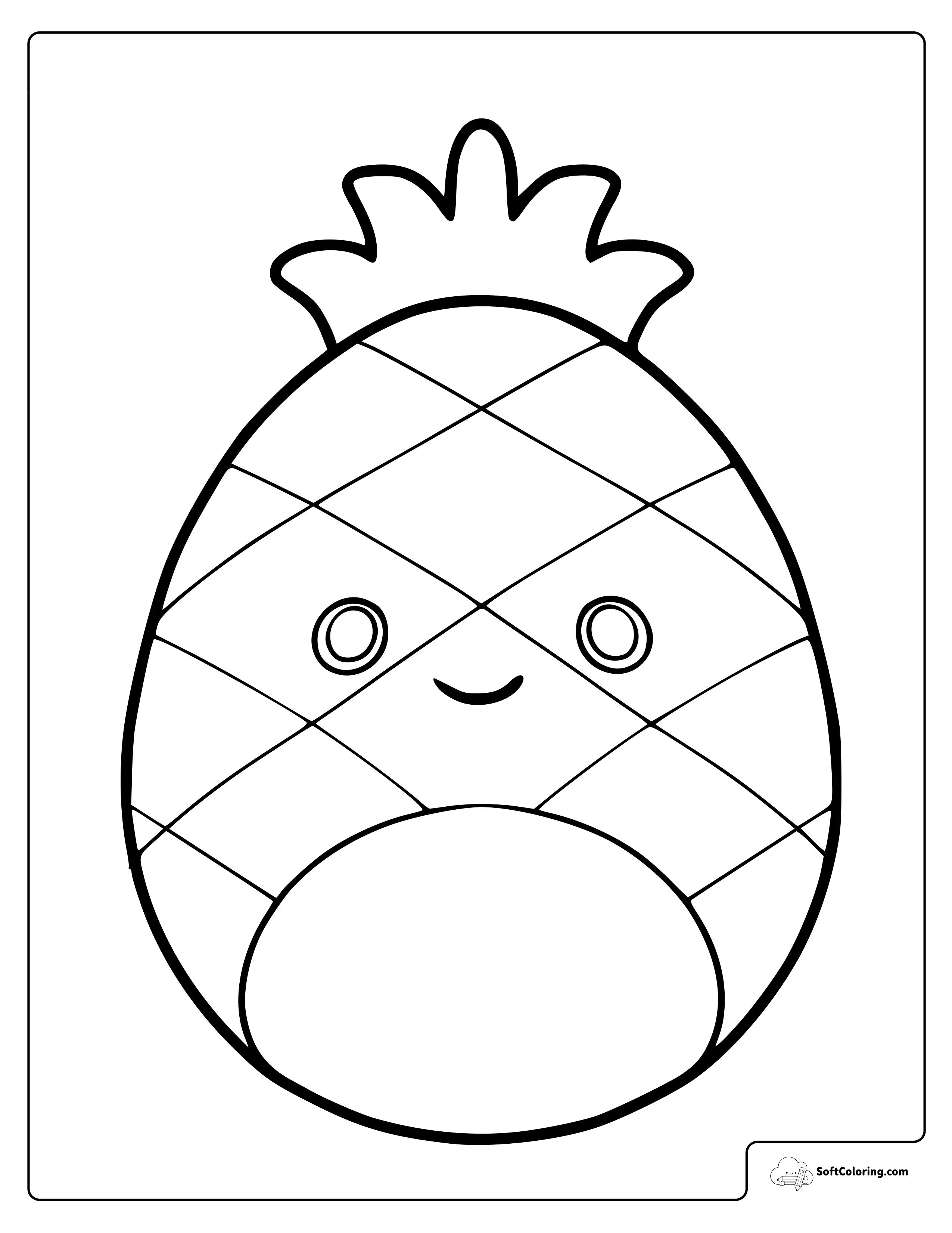 Maui The Pineapple Squishmallow Coloring Page