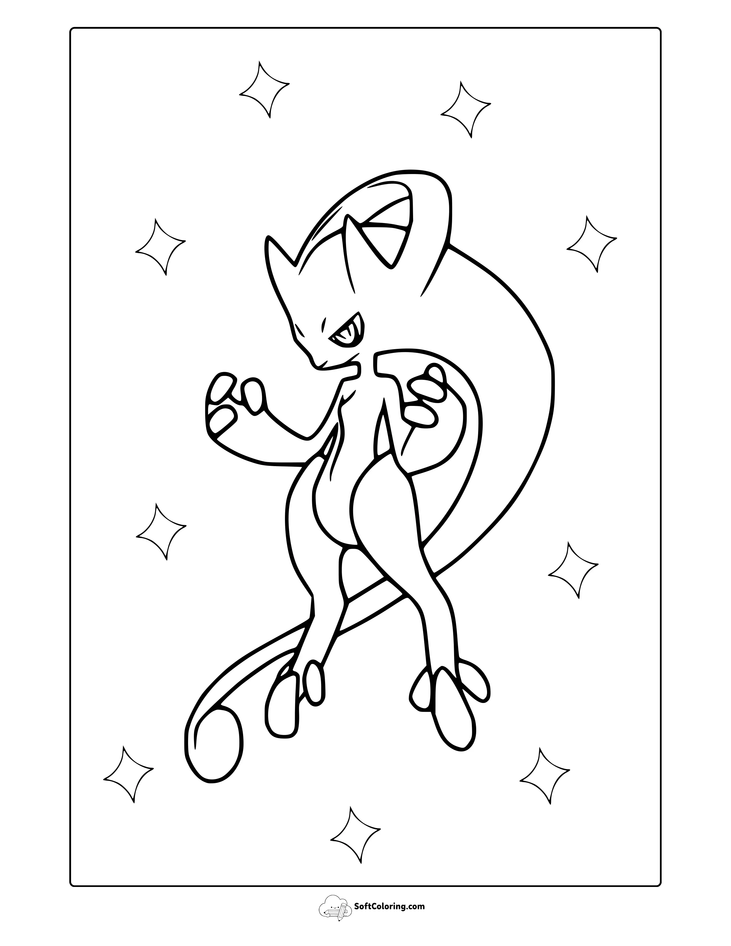 Mega Pokemon Coloring Page (Mega Mewtwo)