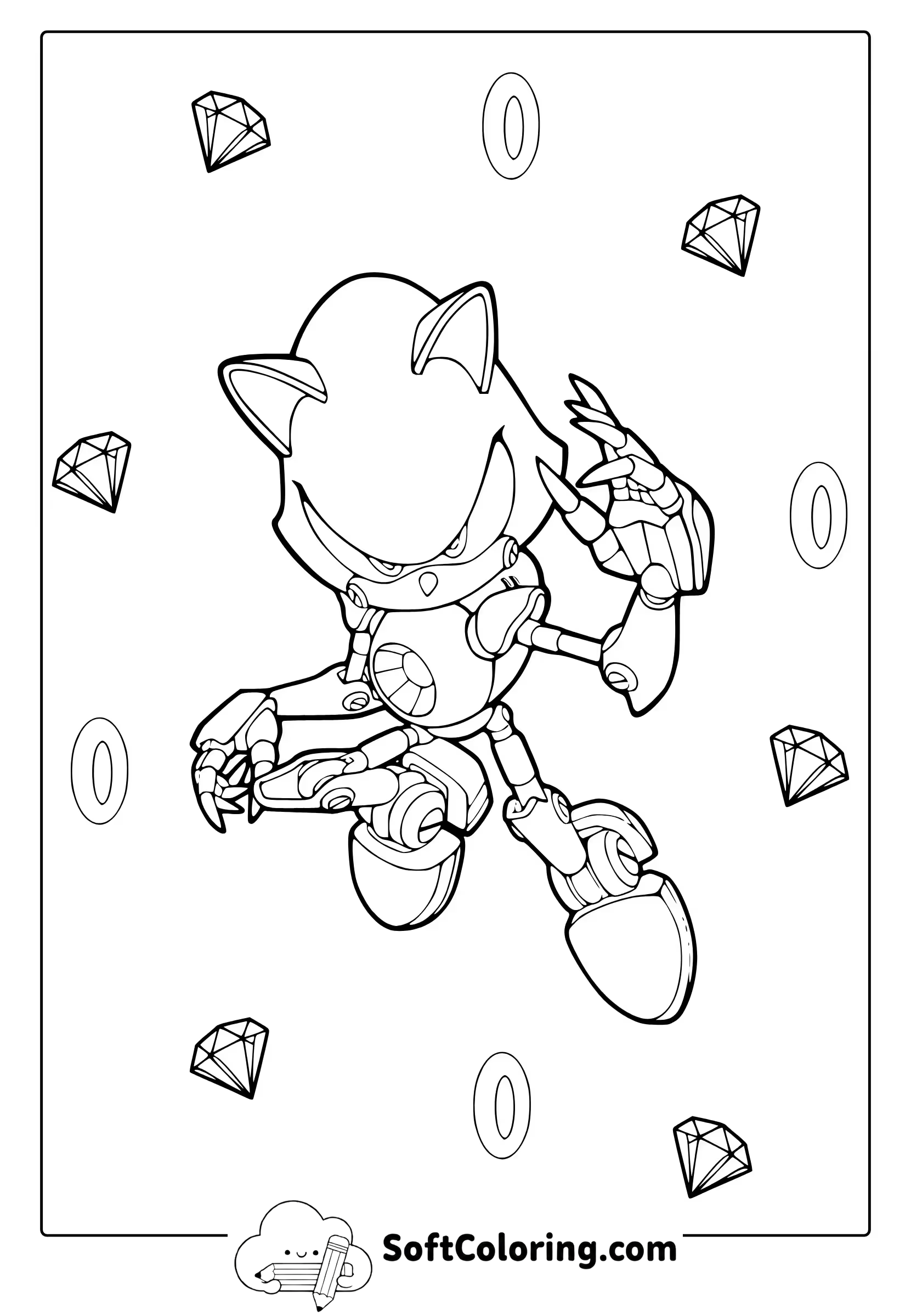 Metal Sonic Coloring Page