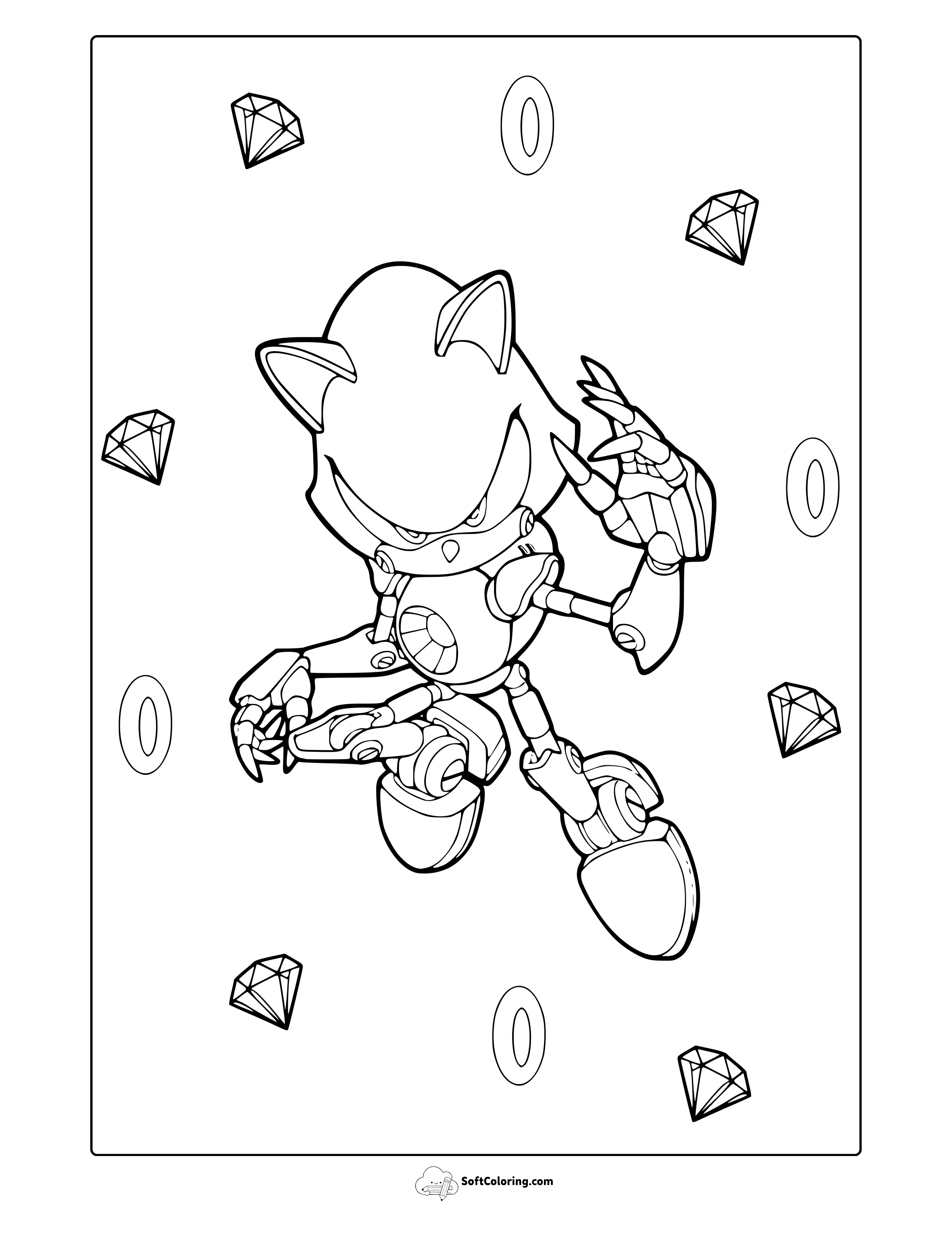 Metal Sonic Coloring Page