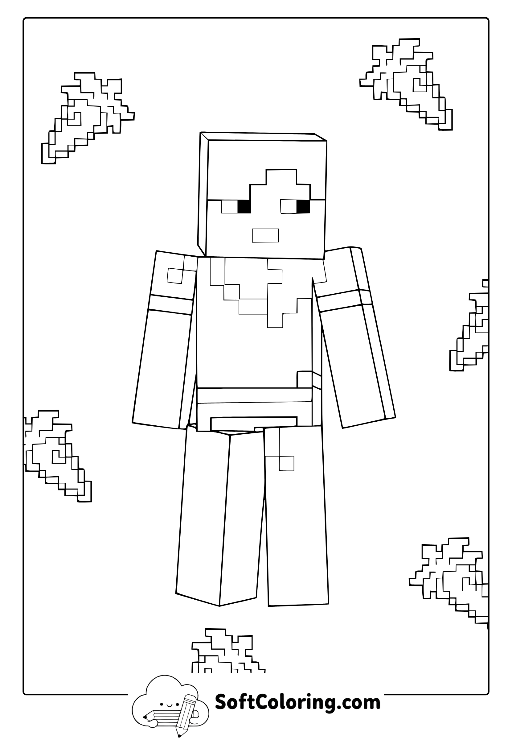 Minecraft Alex Coloring Page