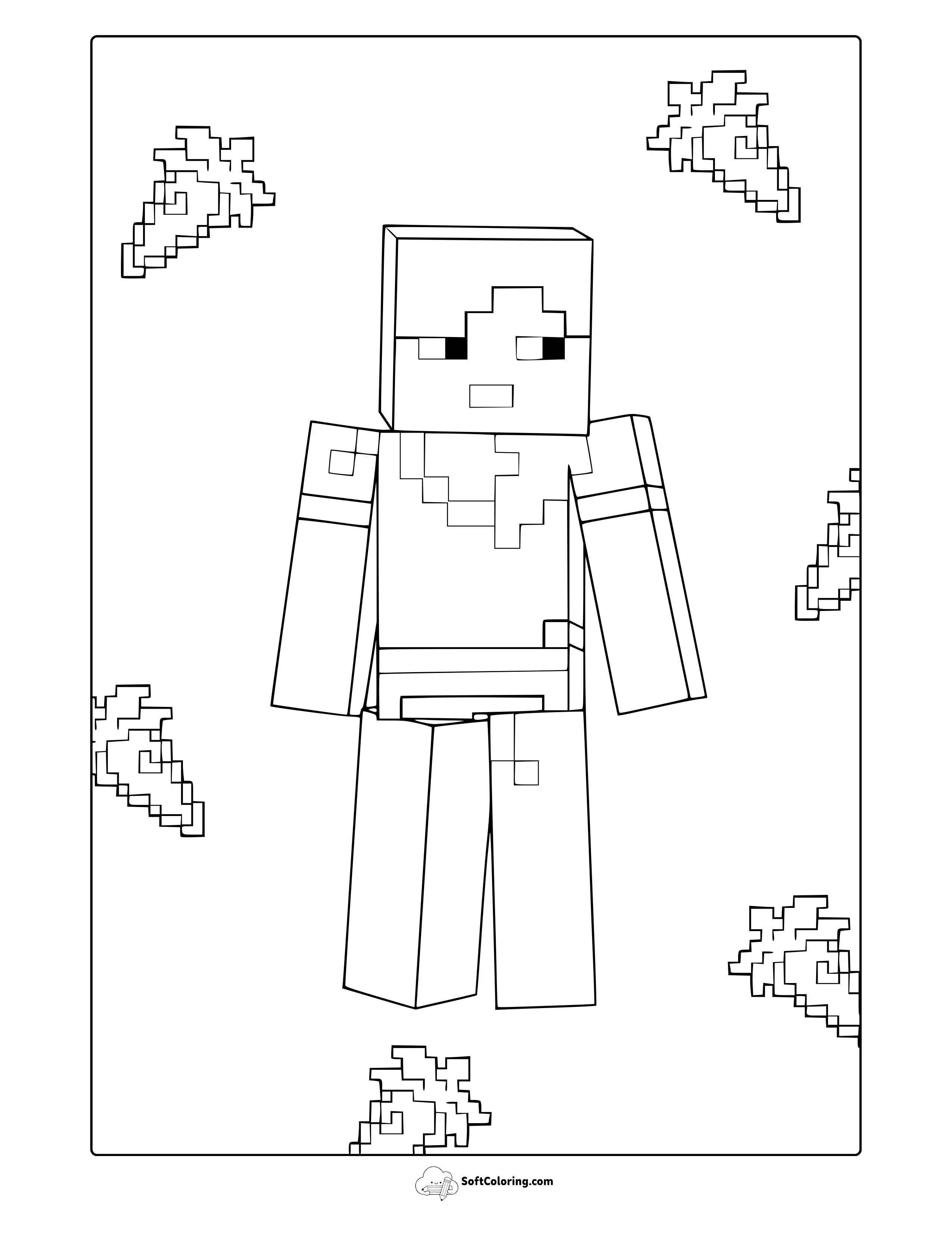 Minecraft Alex Coloring Page