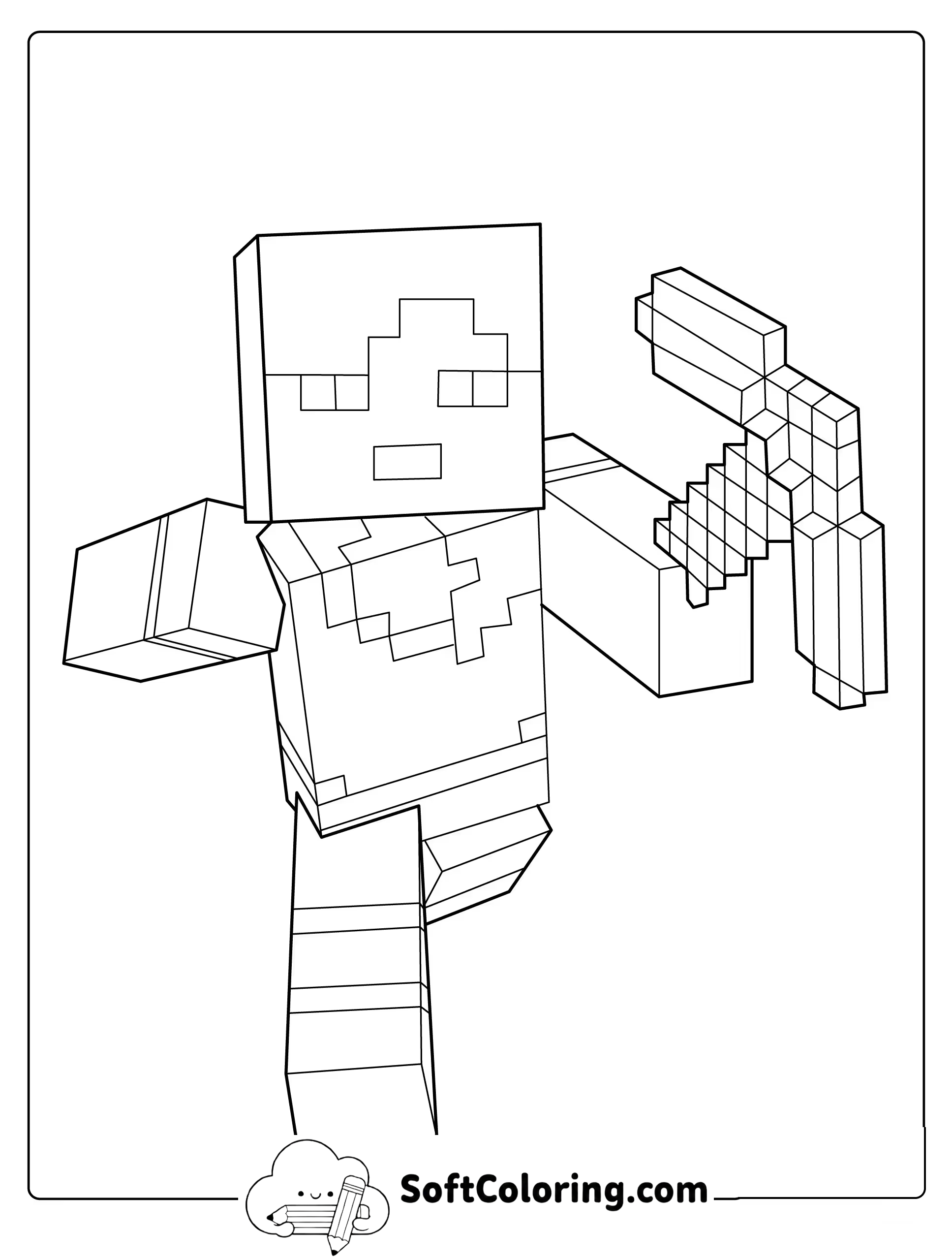 Minecraft Alex Running Forward