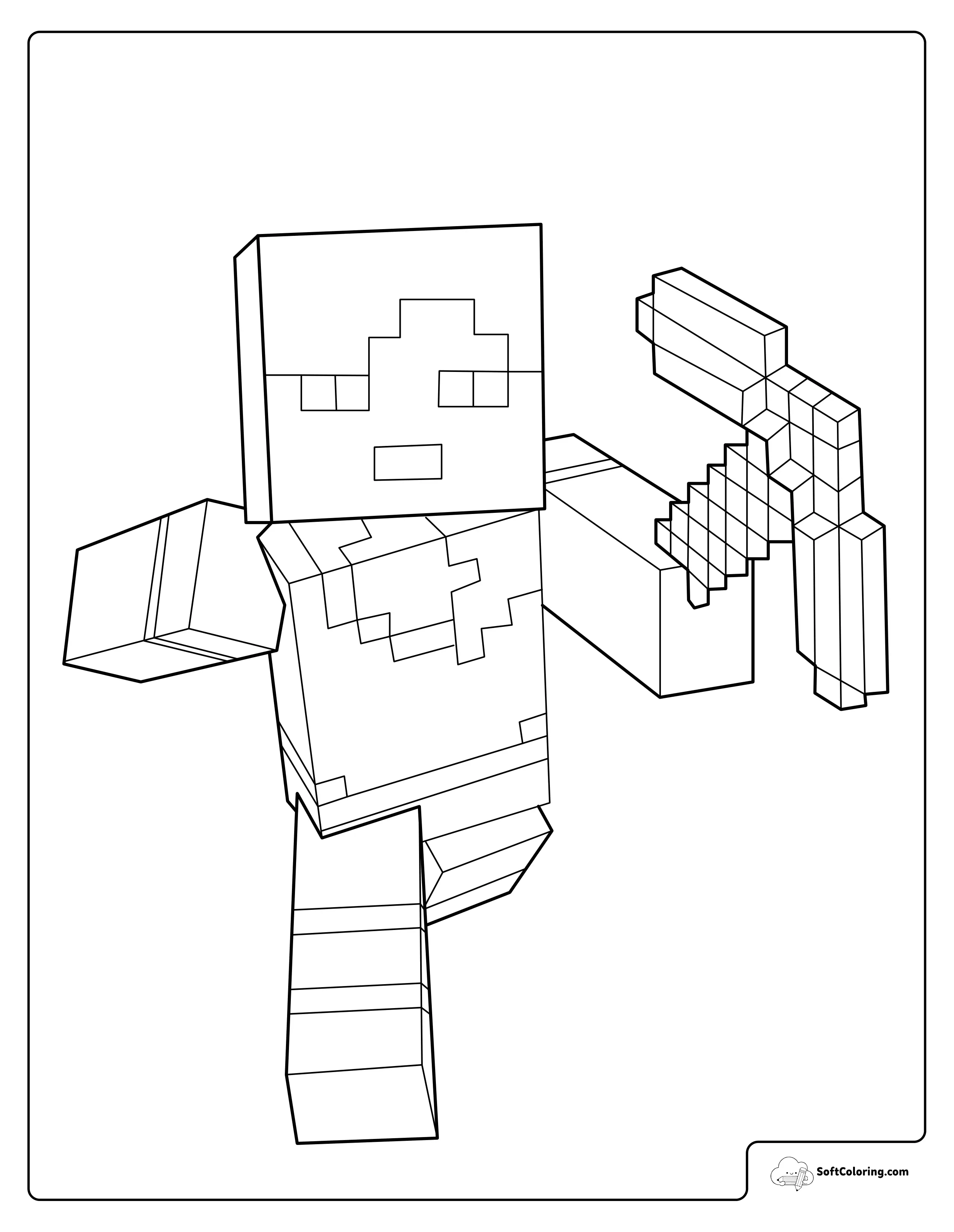 Minecraft Alex Running Forward