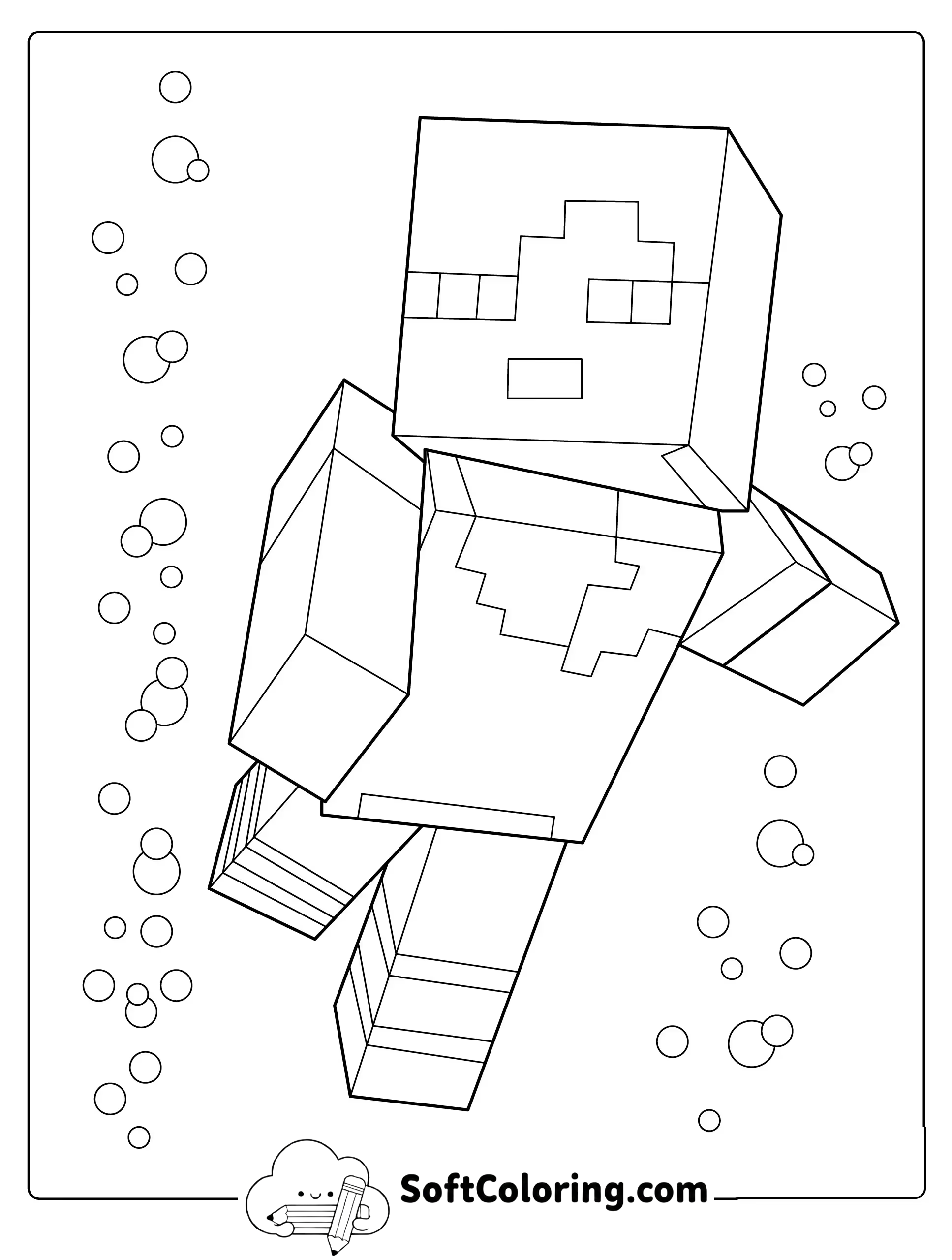 Minecraft Alex Swimming Underwater