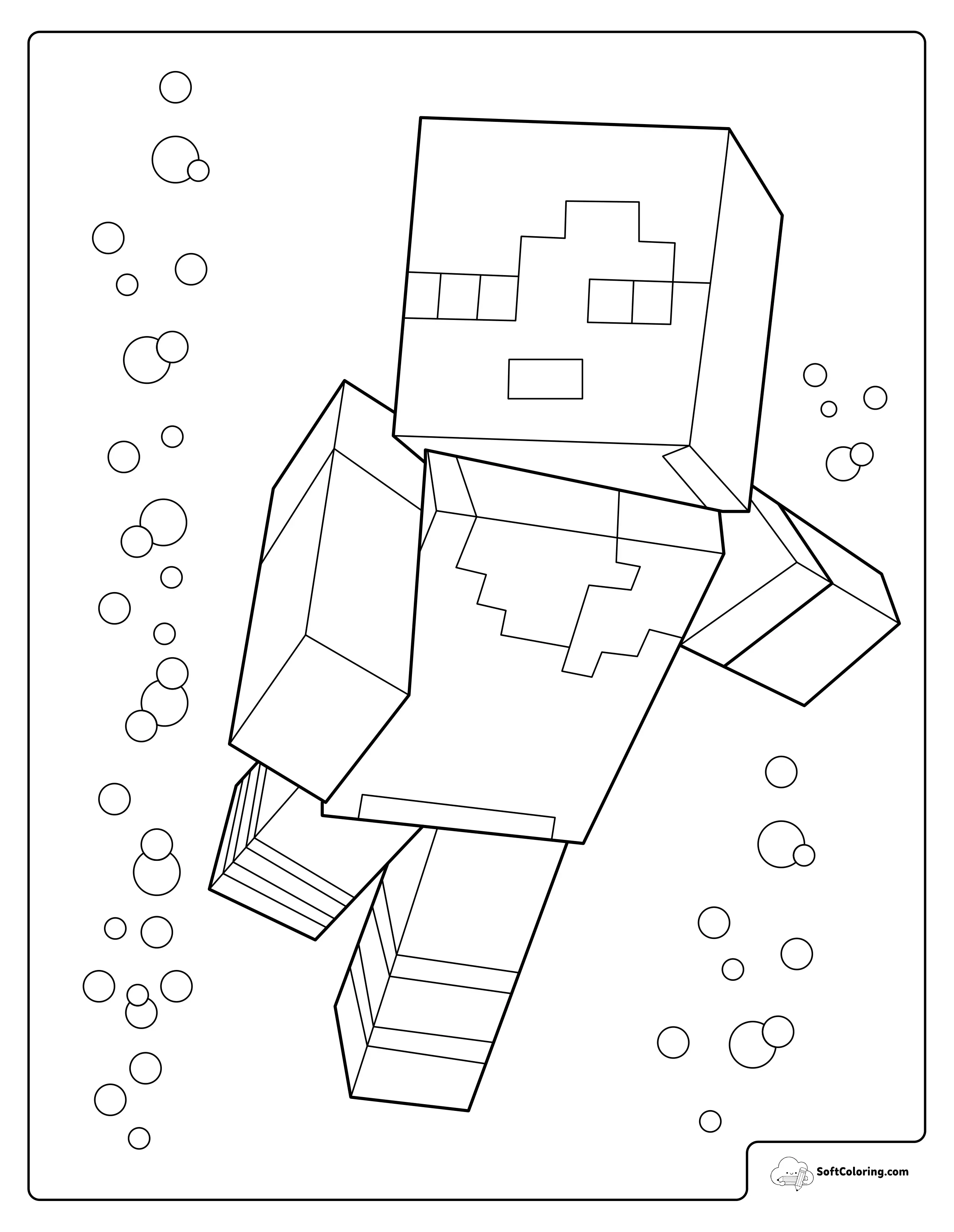 Minecraft Alex Swimming Underwater