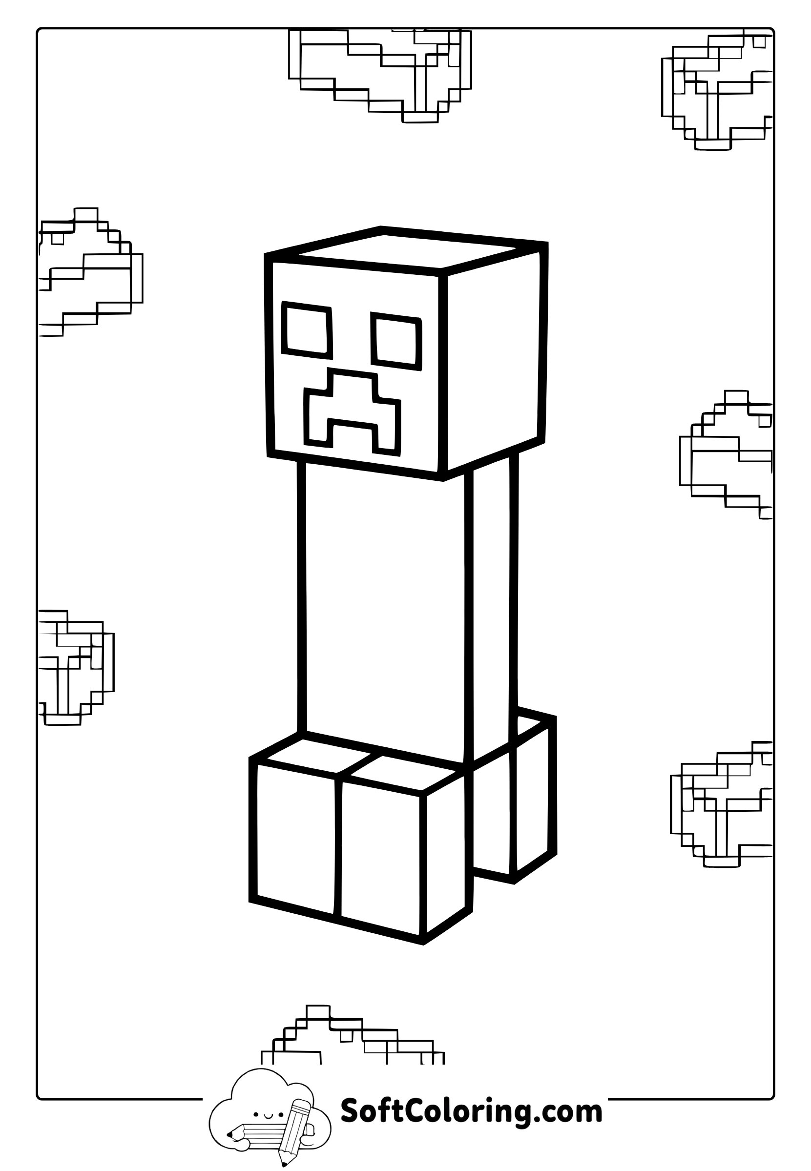 Minecraft Creeper Coloring Page