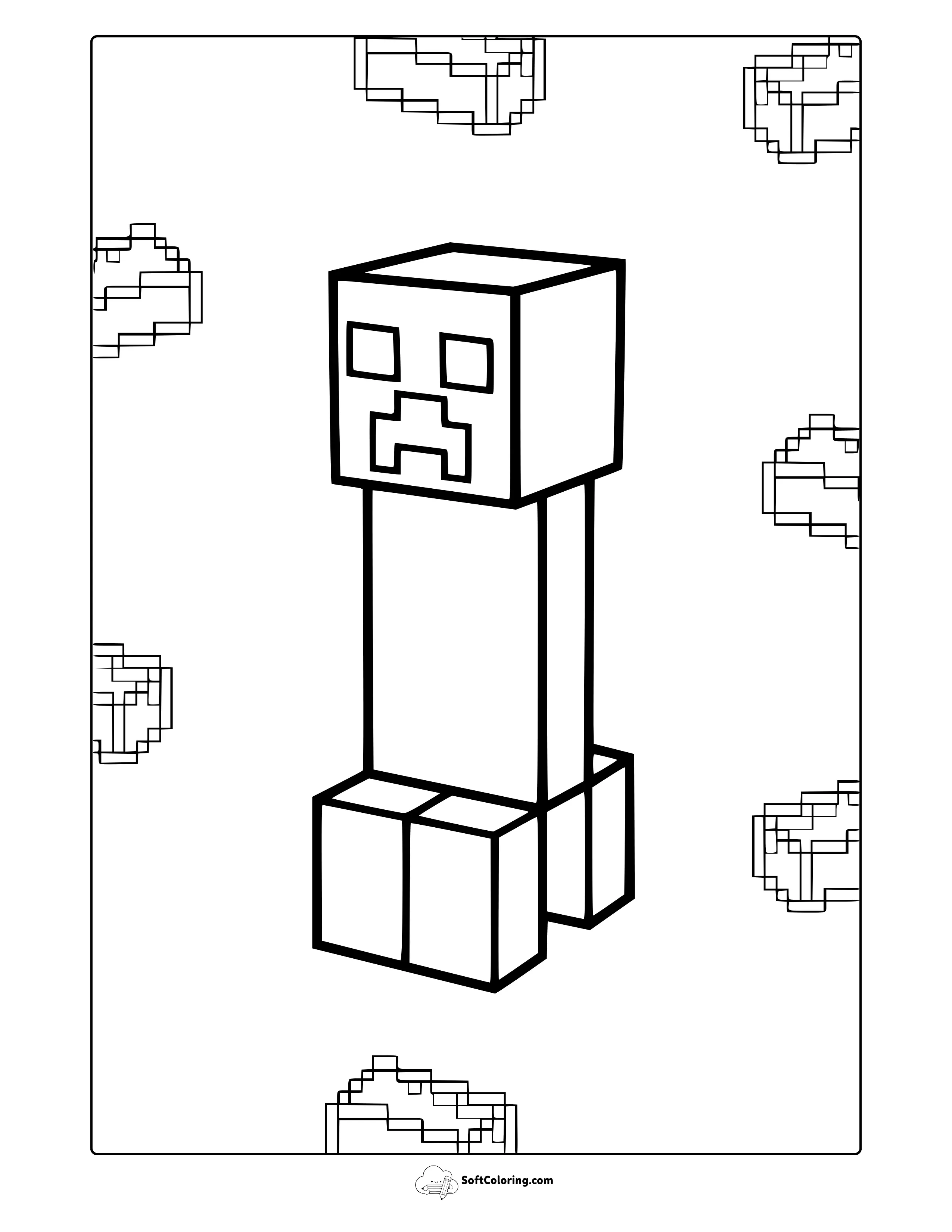Minecraft Creeper Coloring Page