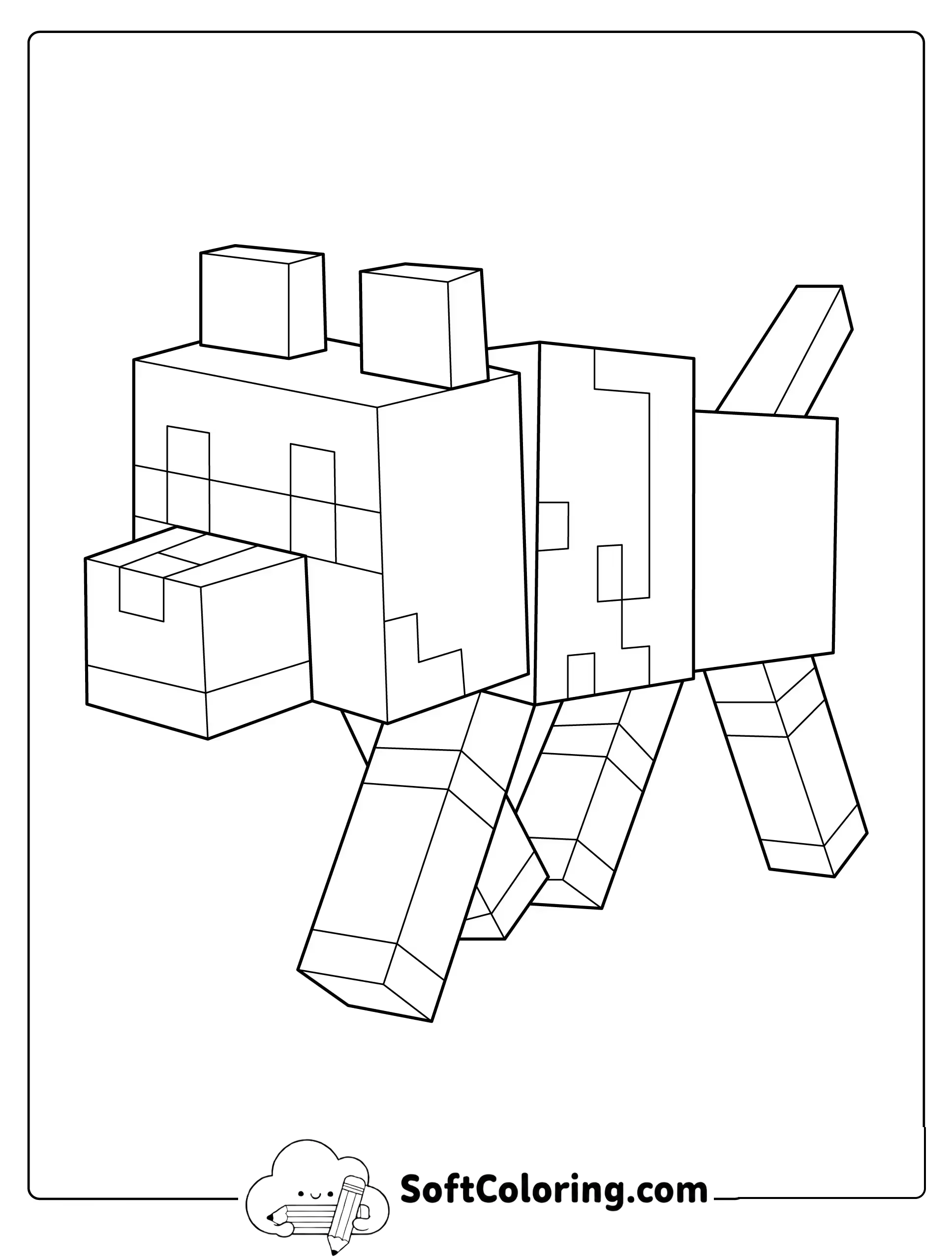 Minecraft Dog Walking Ahead