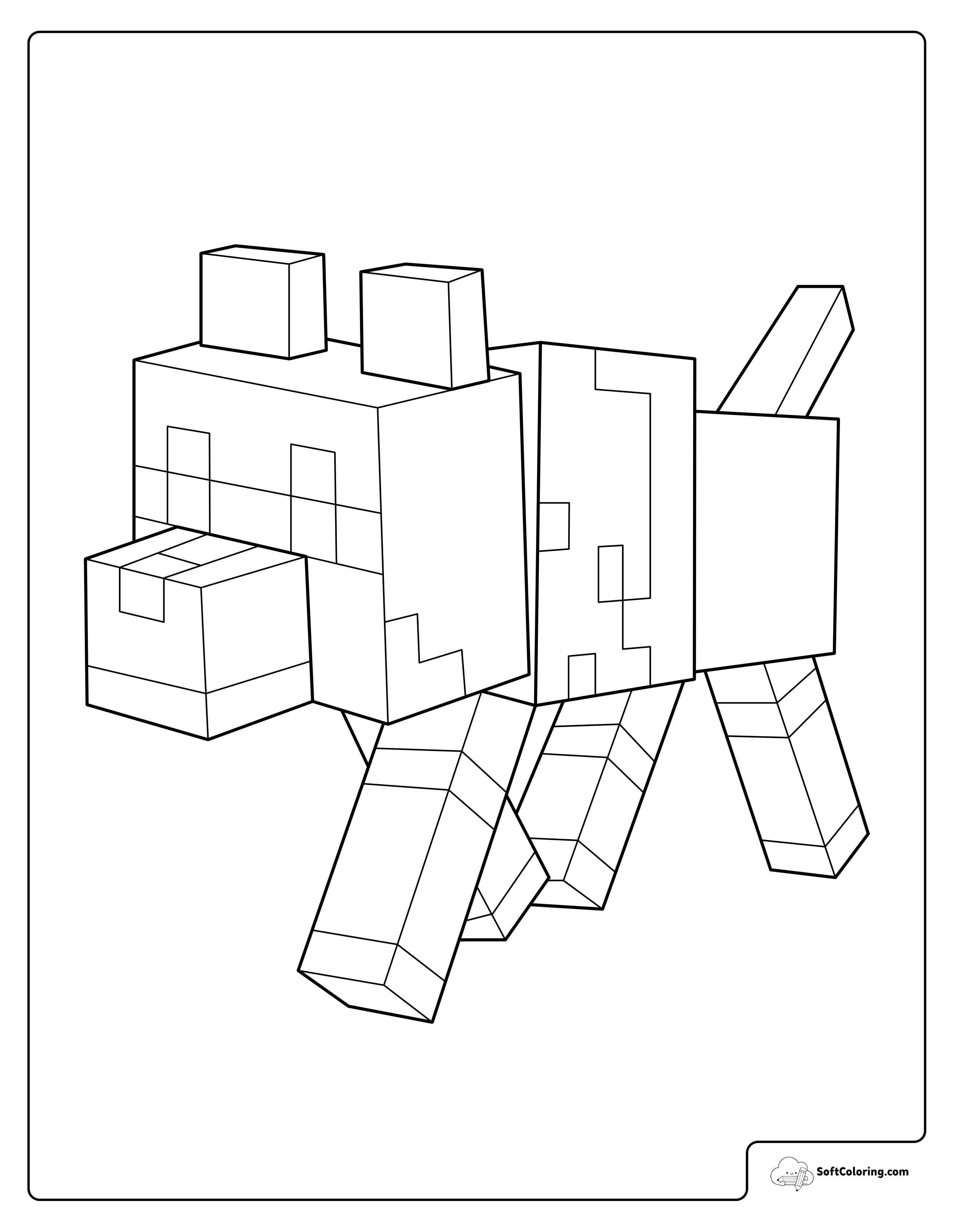 Minecraft Dog Walking Ahead