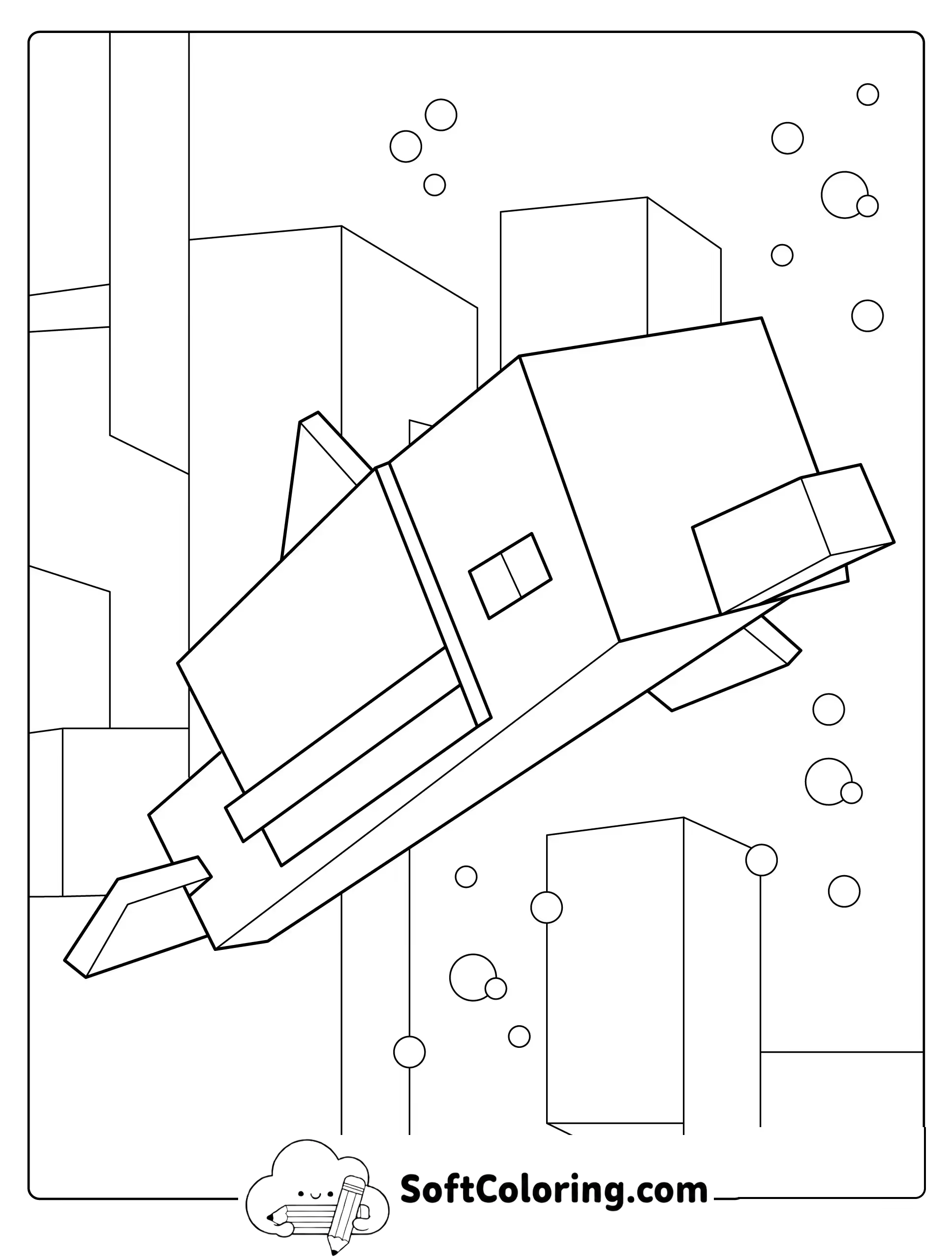 Minecraft Dolphin Swimming in the Ocean