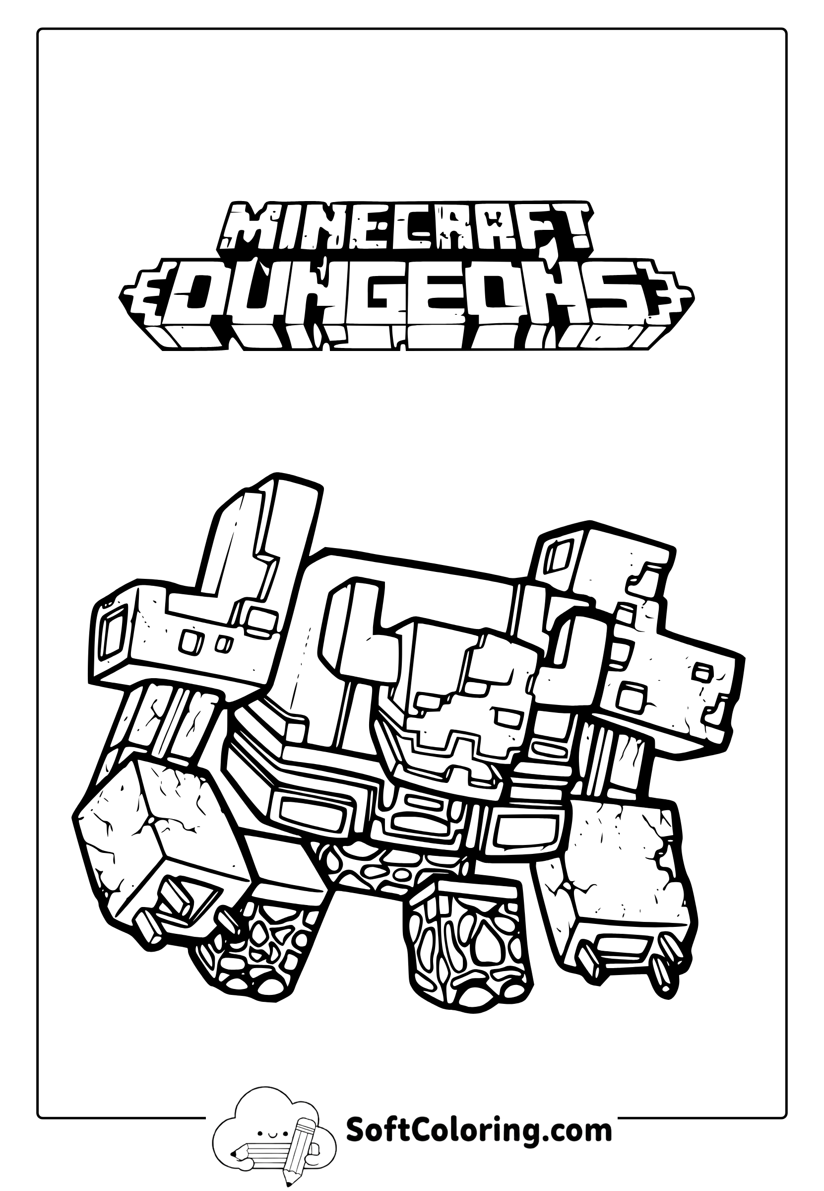Minecraft Dungeons Coloring Page