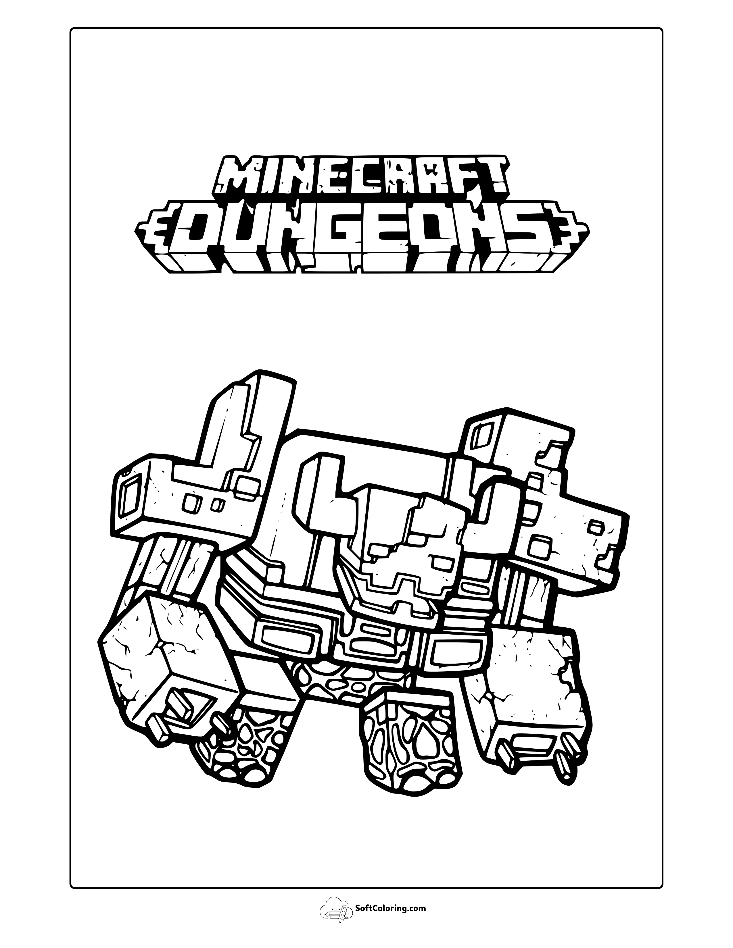Minecraft Dungeons Coloring Page