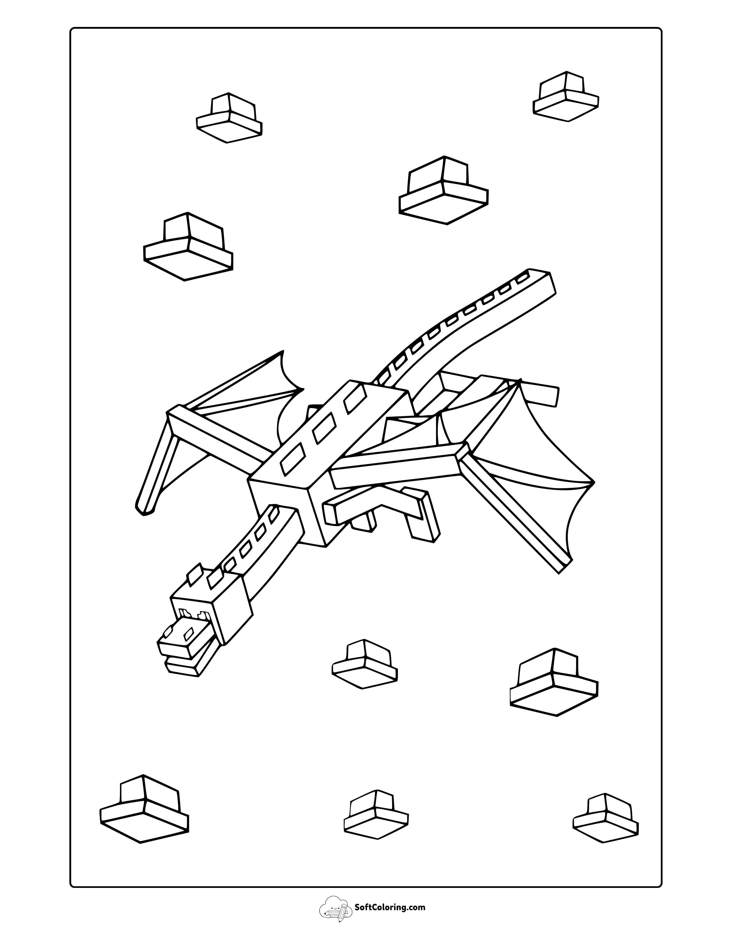 Minecraft Ender Dragon Coloring Page