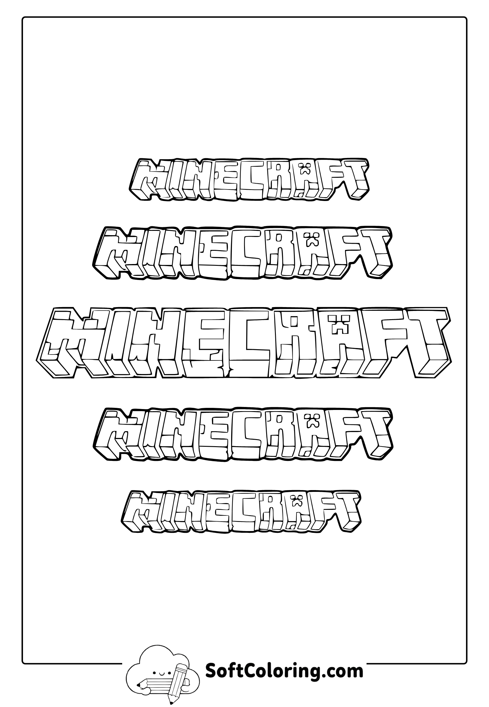 Minecraft Logo Coloring Page