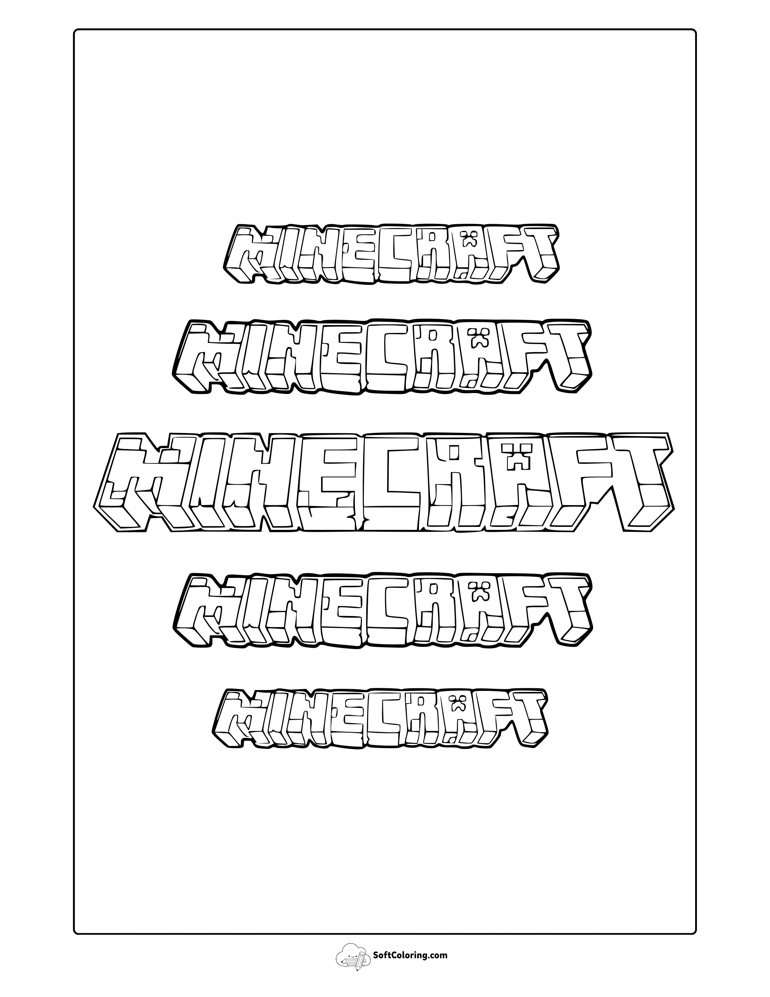 Minecraft Logo Coloring Page