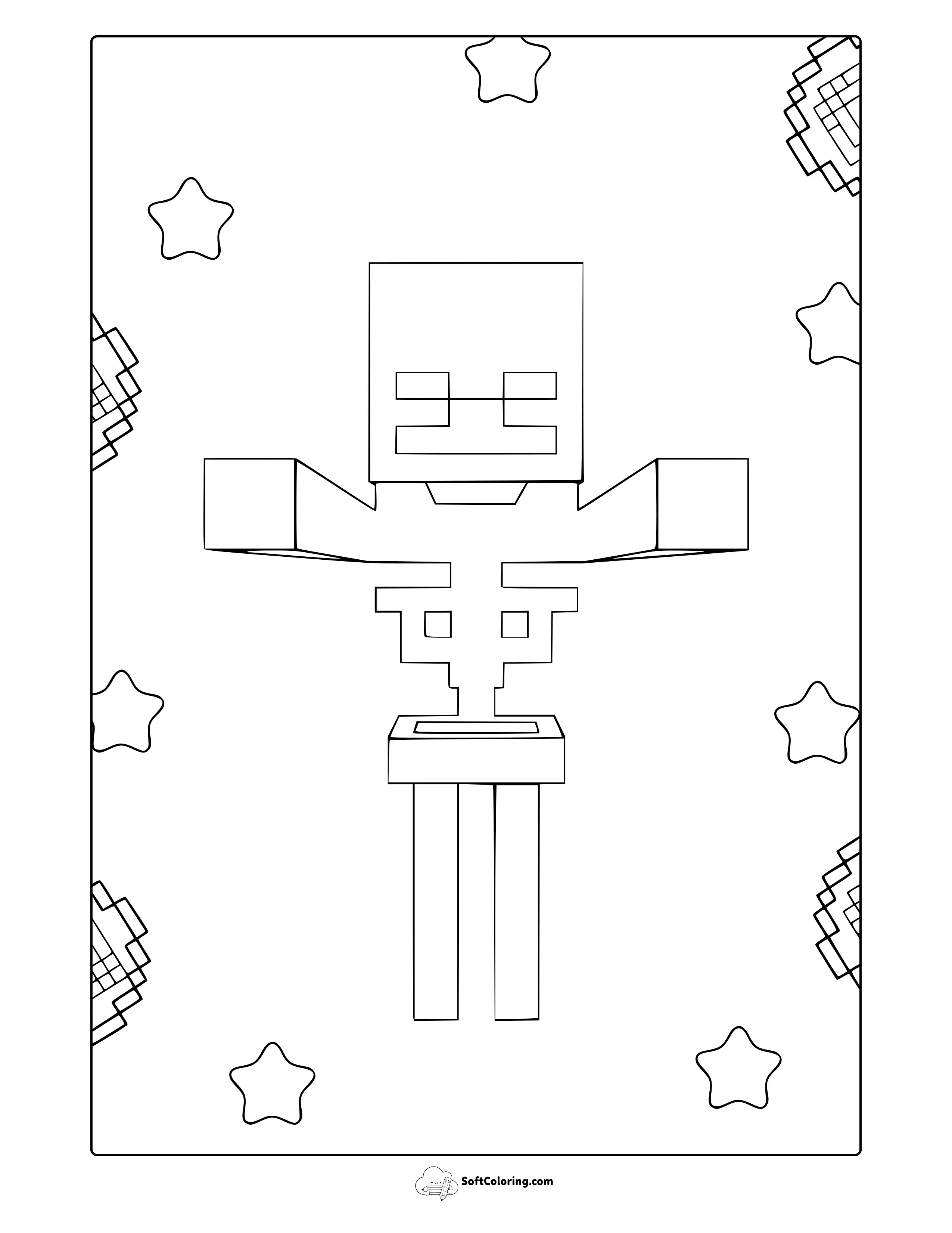 Minecraft Skeleton Coloring Page