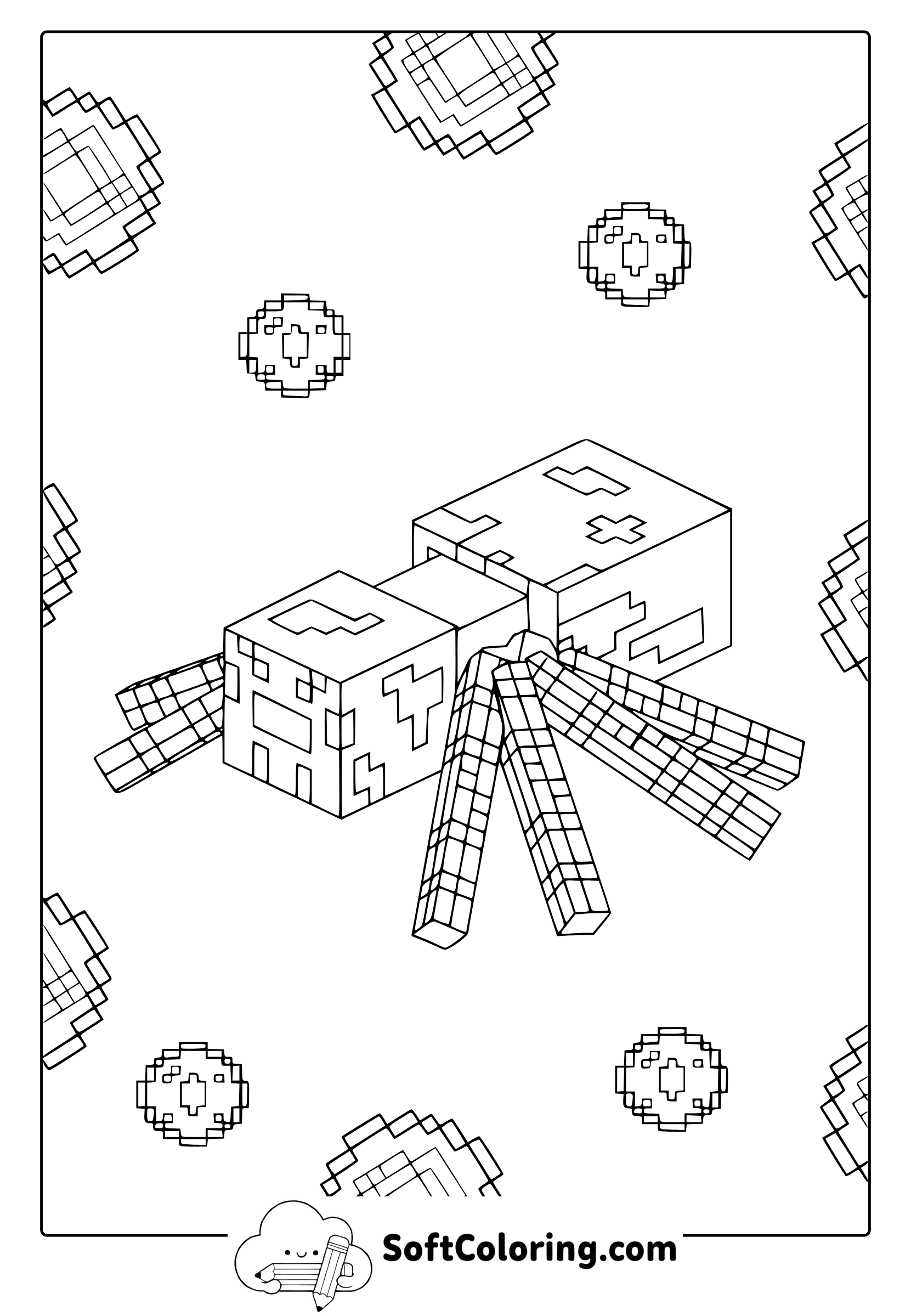 Minecraft Spider Coloring Page