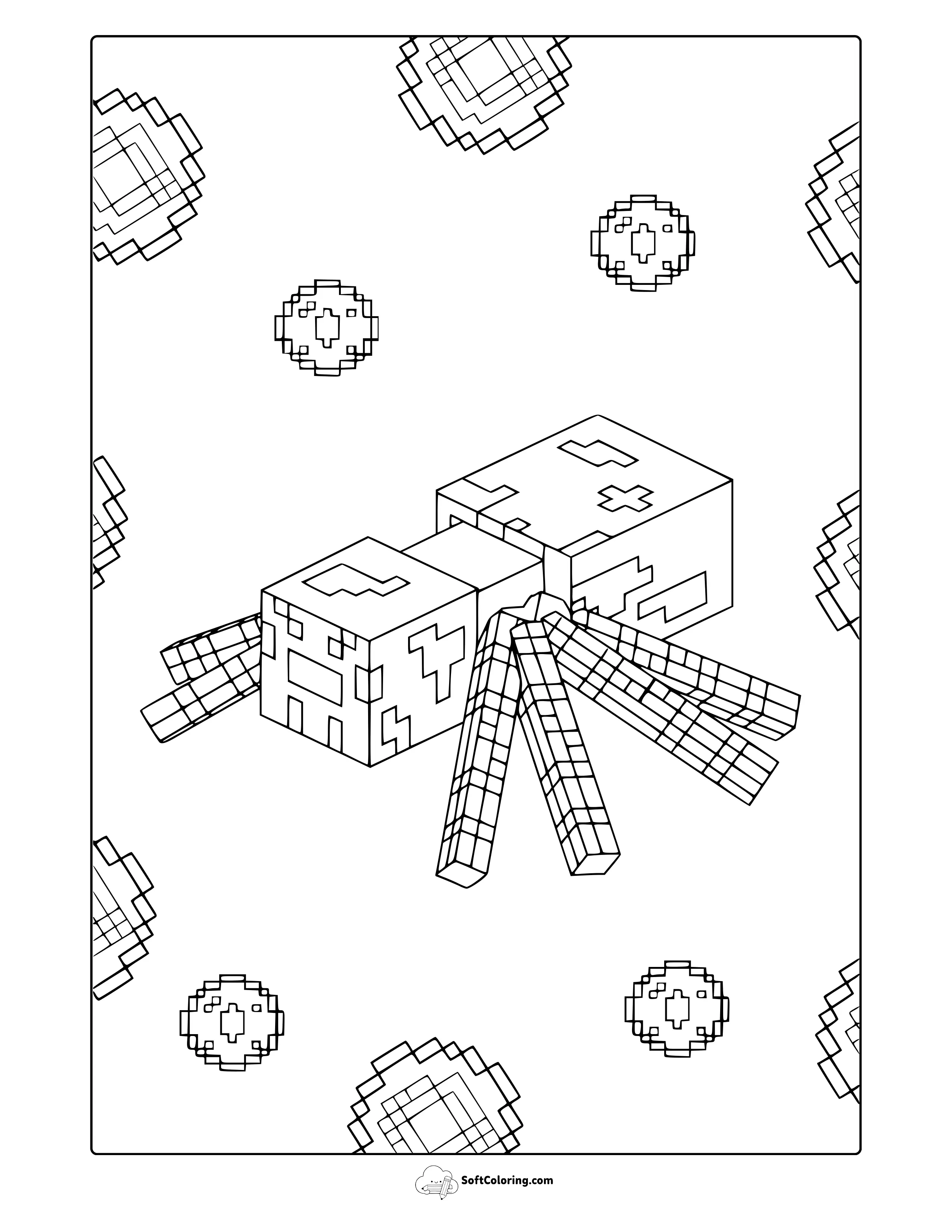 Minecraft Spider Coloring Page
