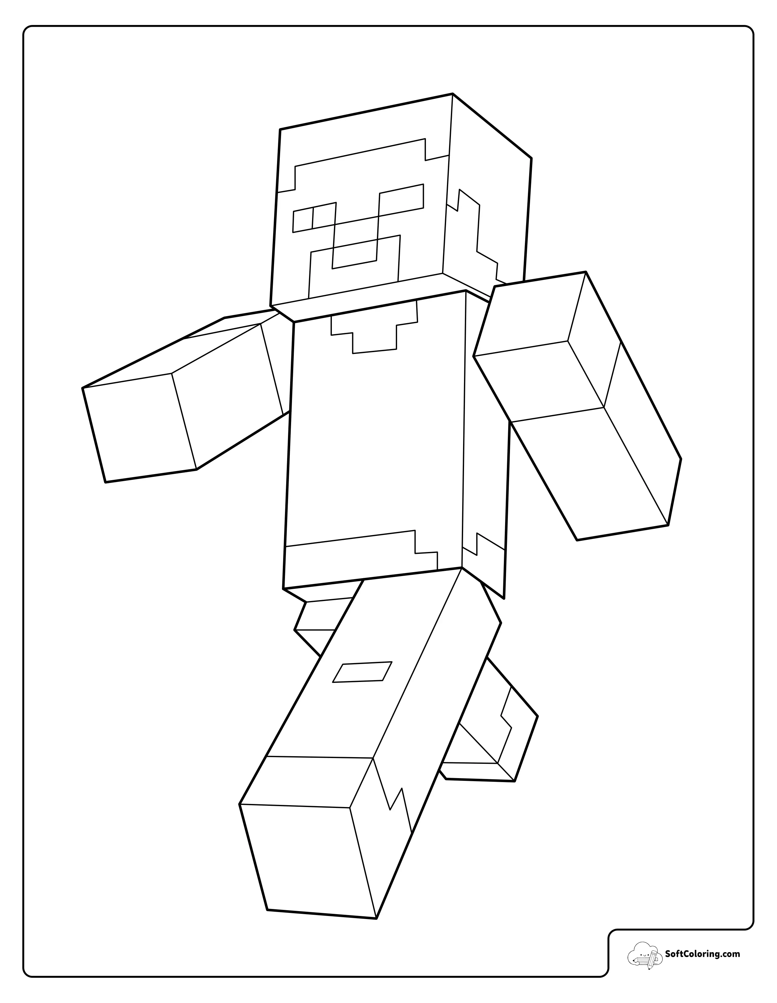 Minecraft Steve Walking Forward