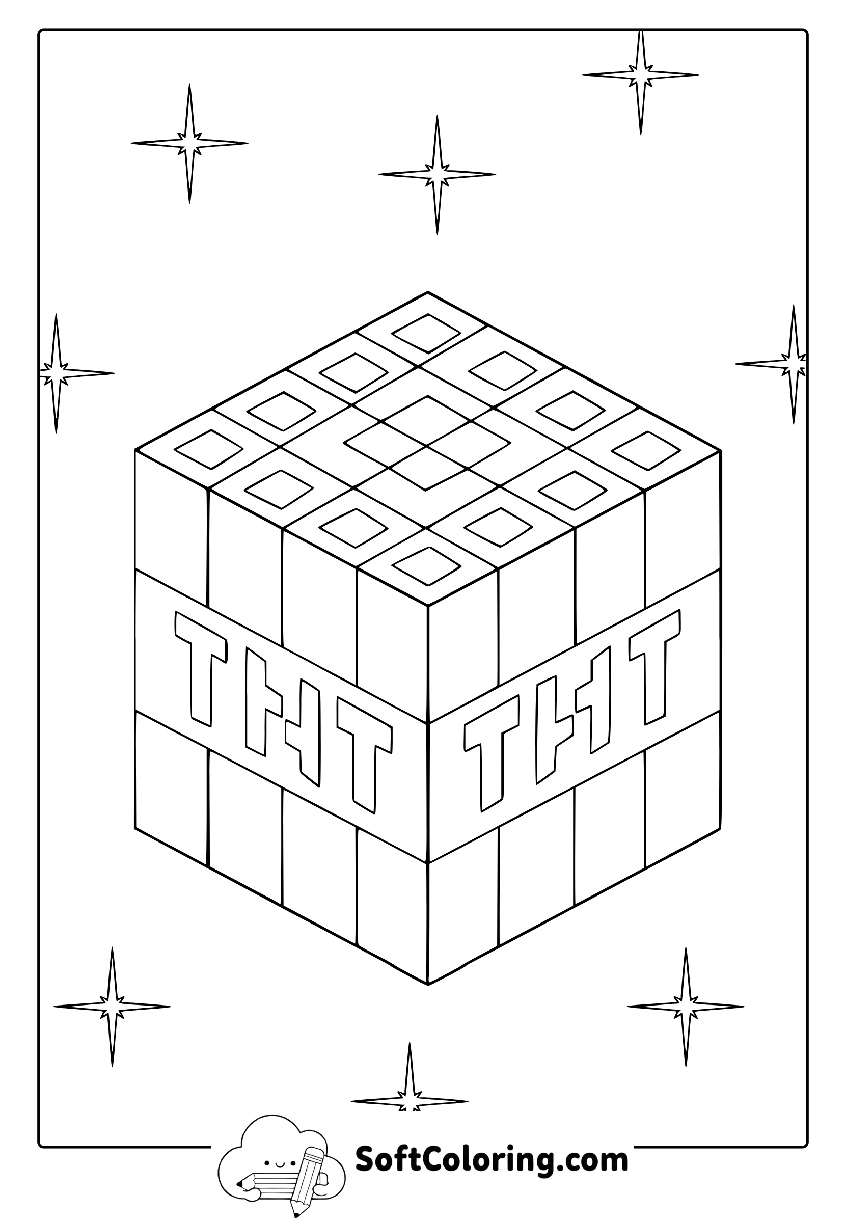 Minecraft TNT Coloring Page
