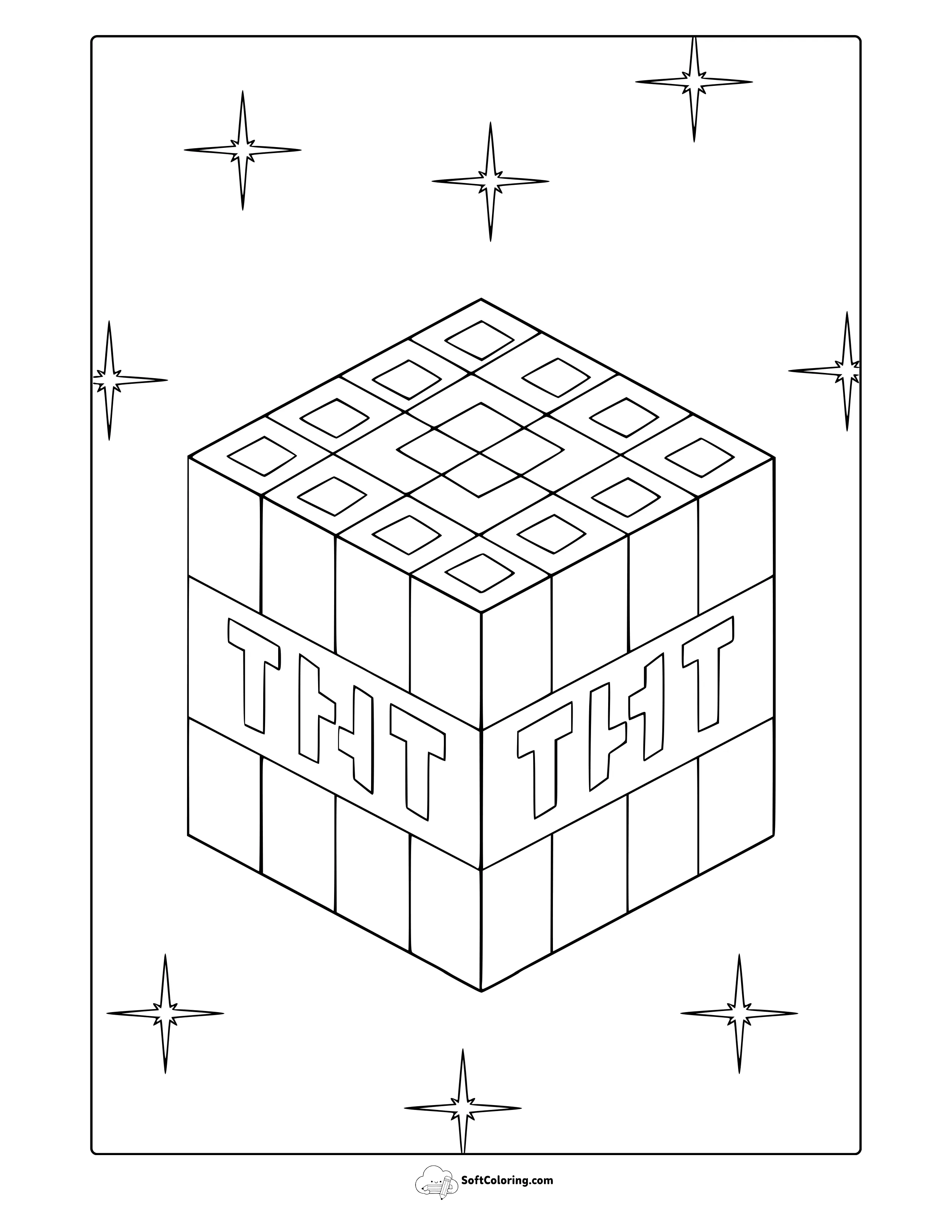 Minecraft Tnt Coloring Page