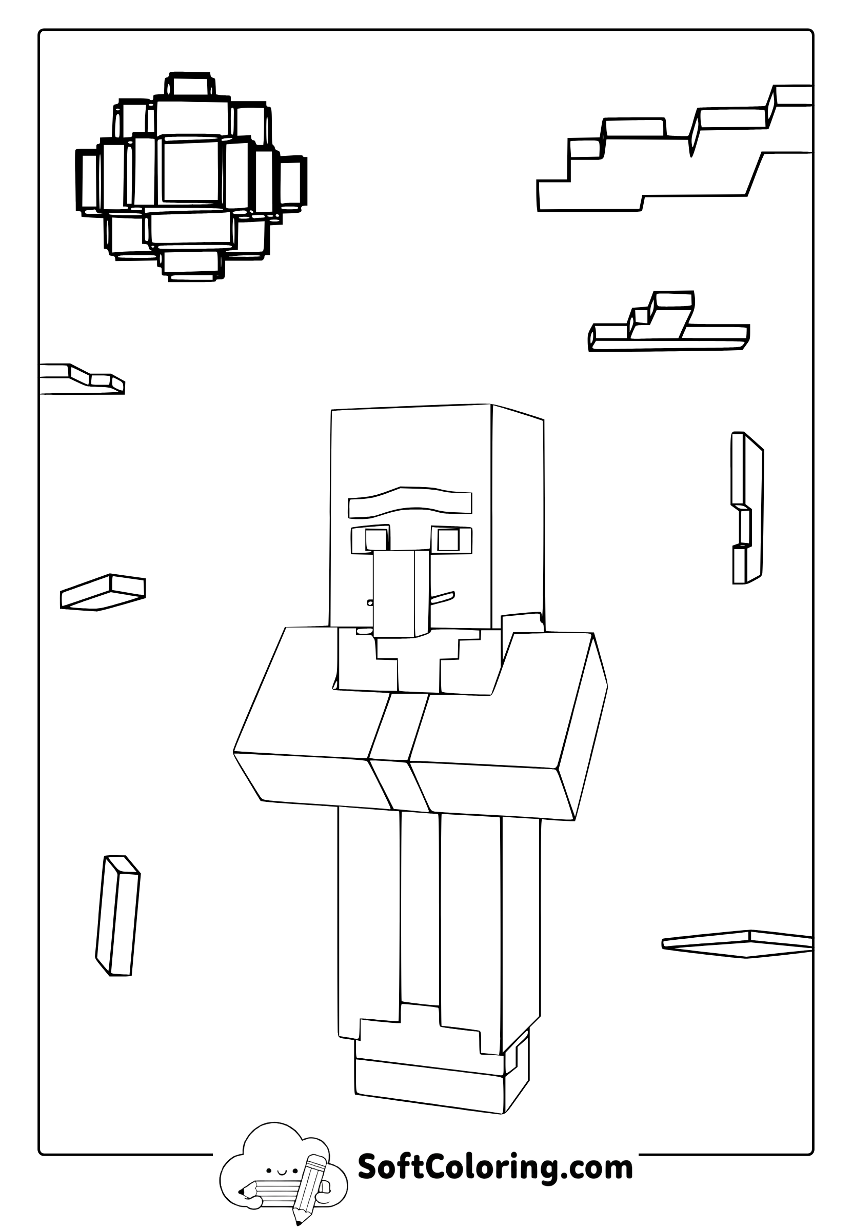 Minecraft Villager Coloring Page