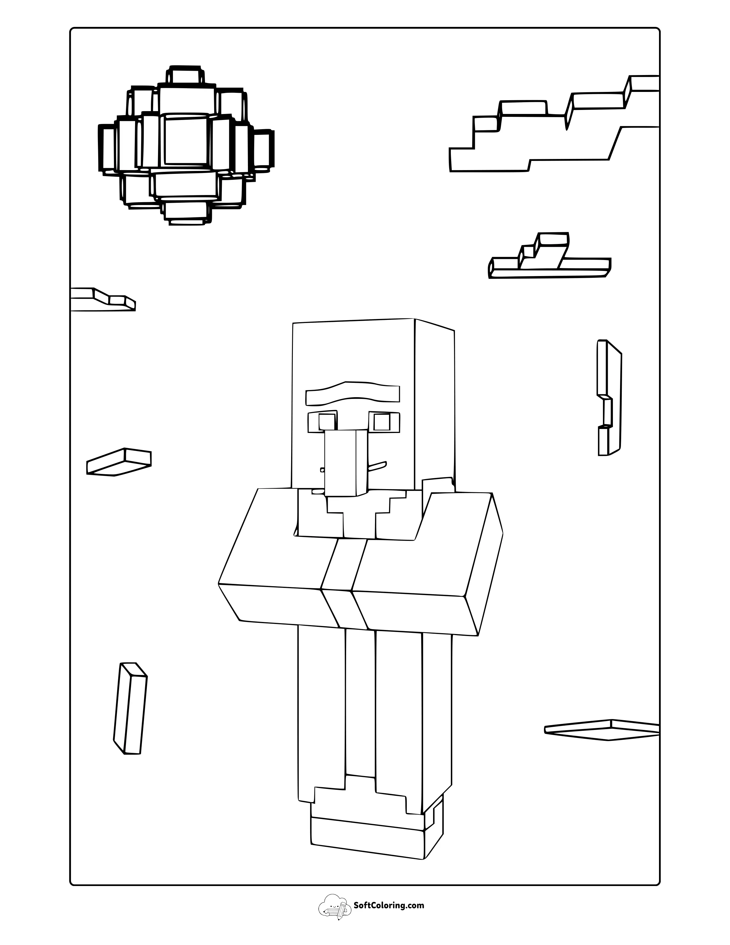 Minecraft Villager Coloring Page