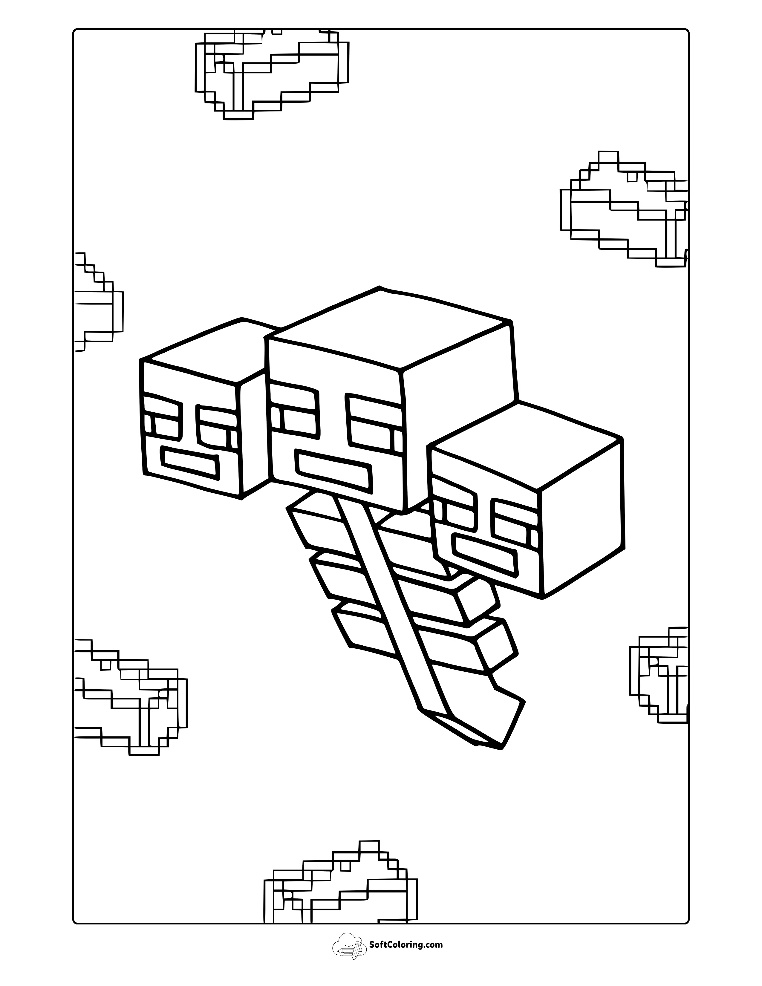 Minecraft Wither Coloring Page