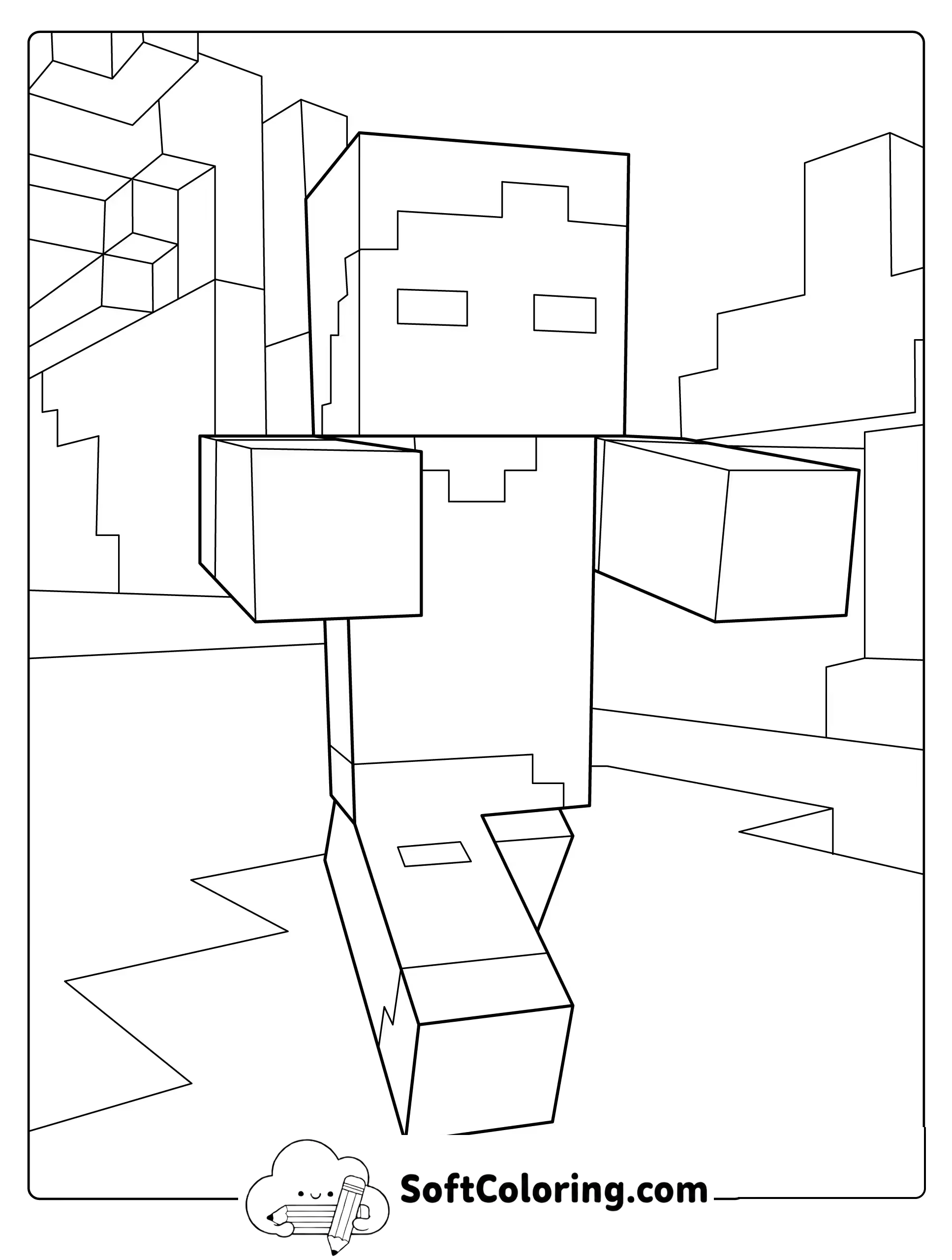 Minecraft Zombie Walking in the Cave