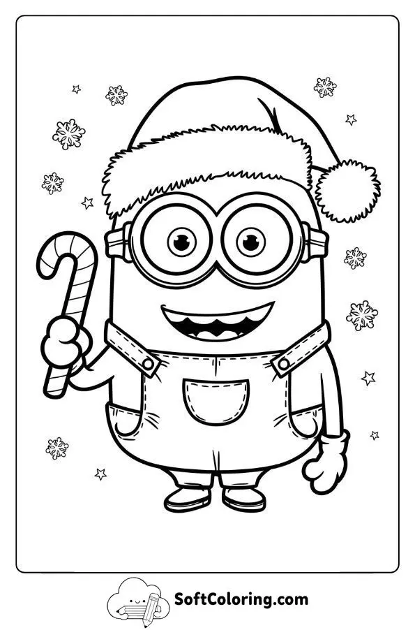 Minion Christmas Coloring Page