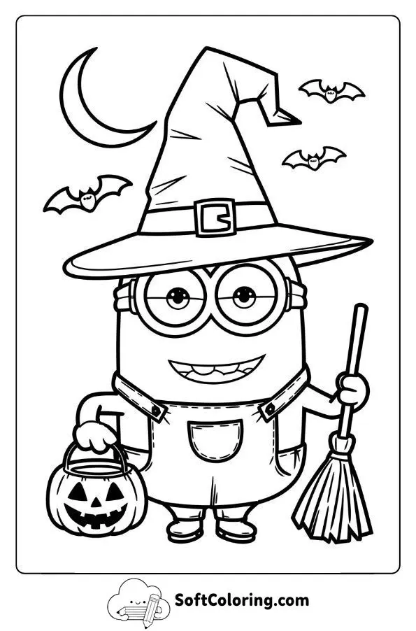 Minion Halloween Coloring Page