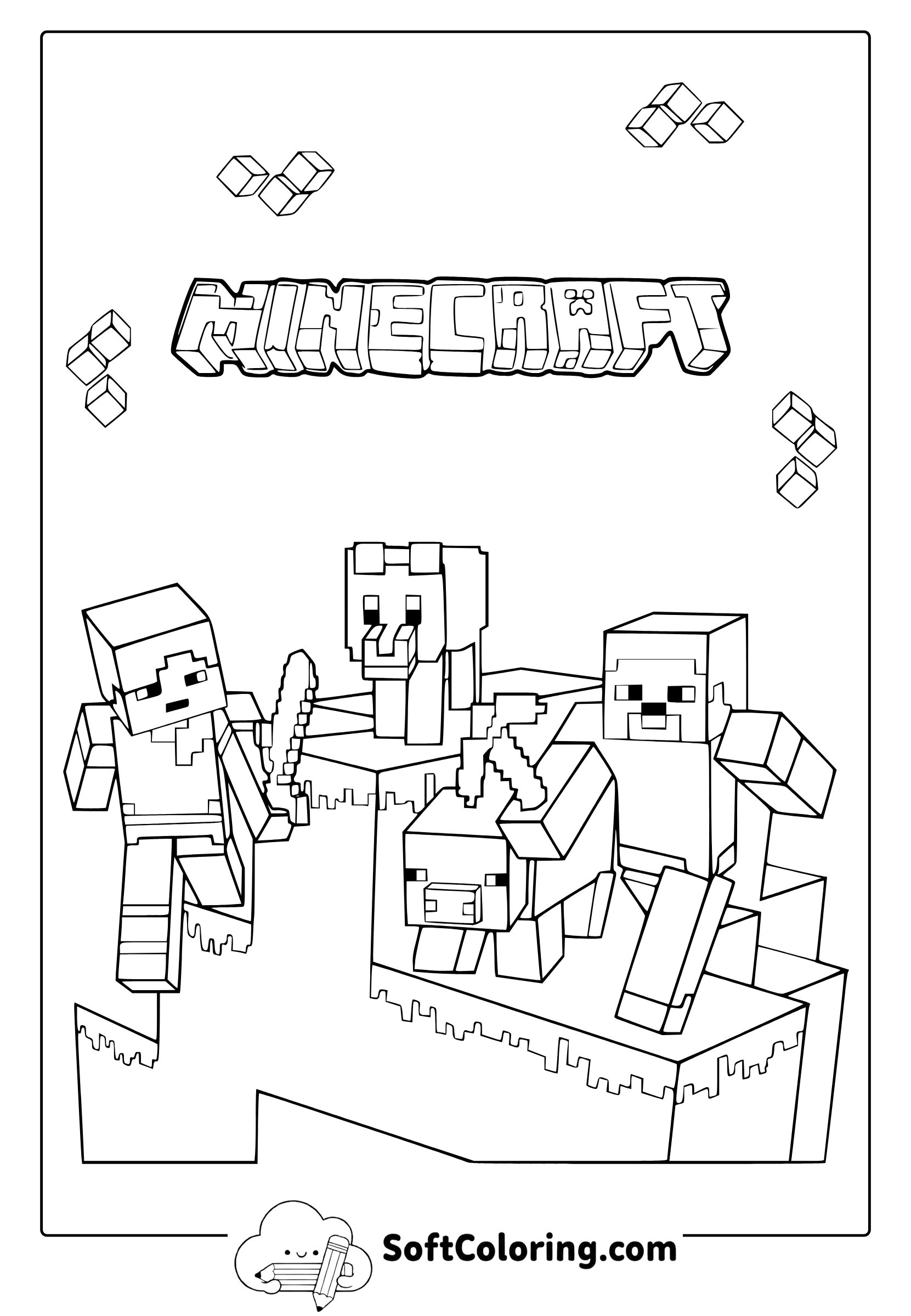 Minecraft Mobs Coloring Page