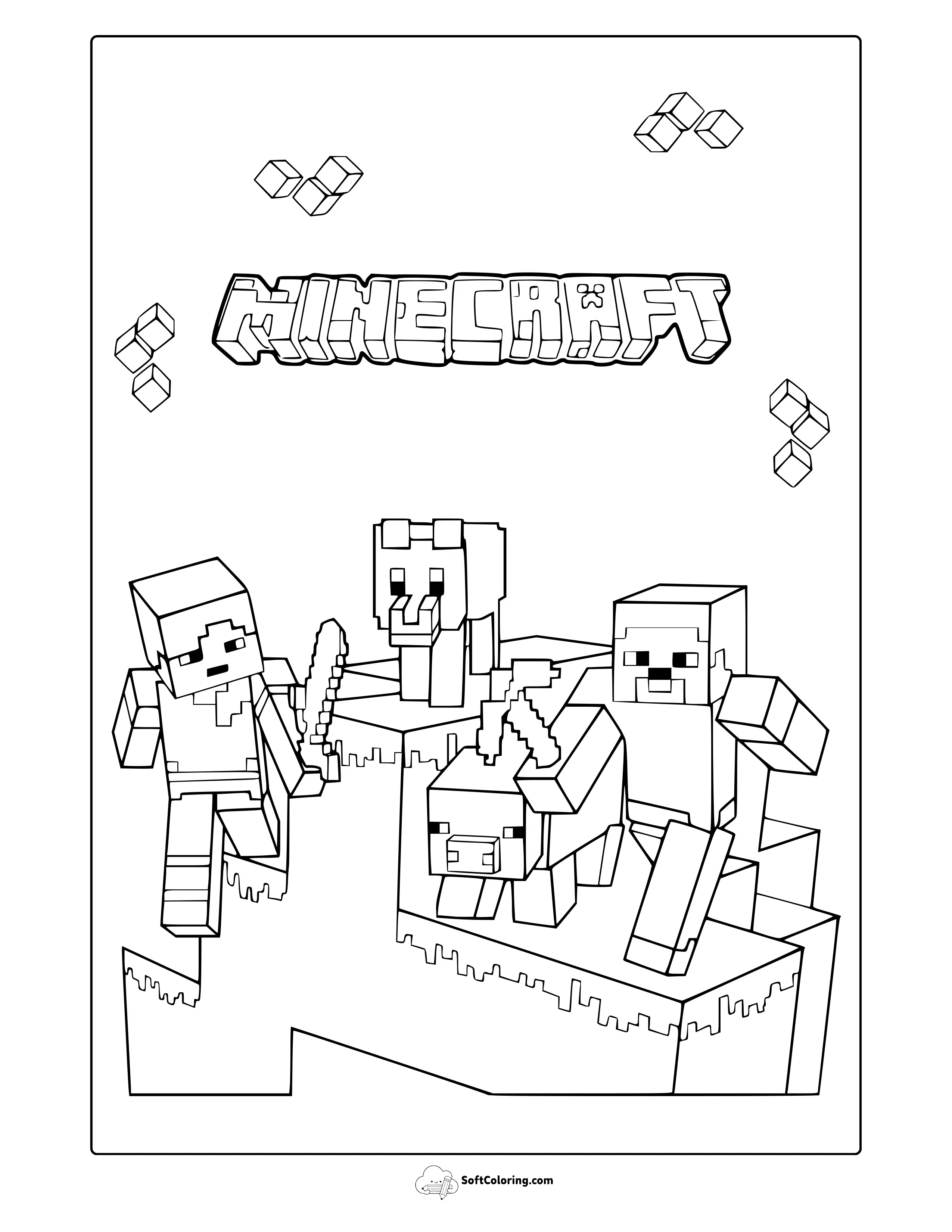 Minecraft Mobs Coloring Page