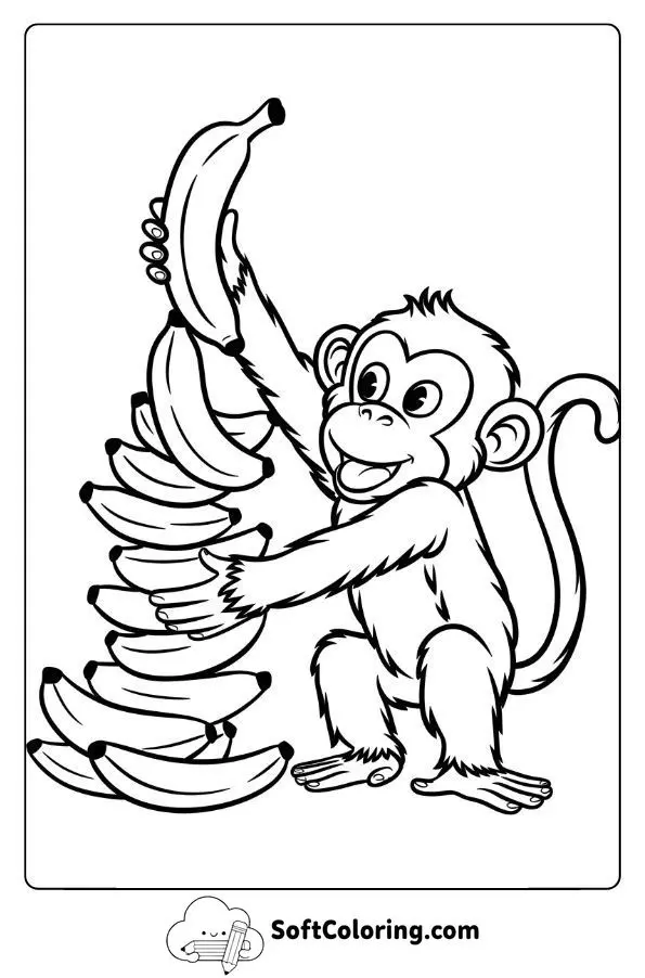 Monkey Building A Banana Tower