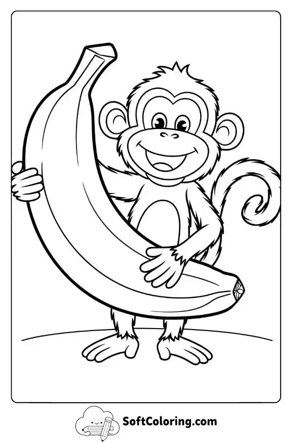 Monkey Holding A Giant Banana
