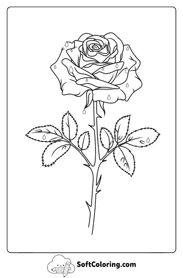 Morning Sunlight On A Dew-Kissed Rose