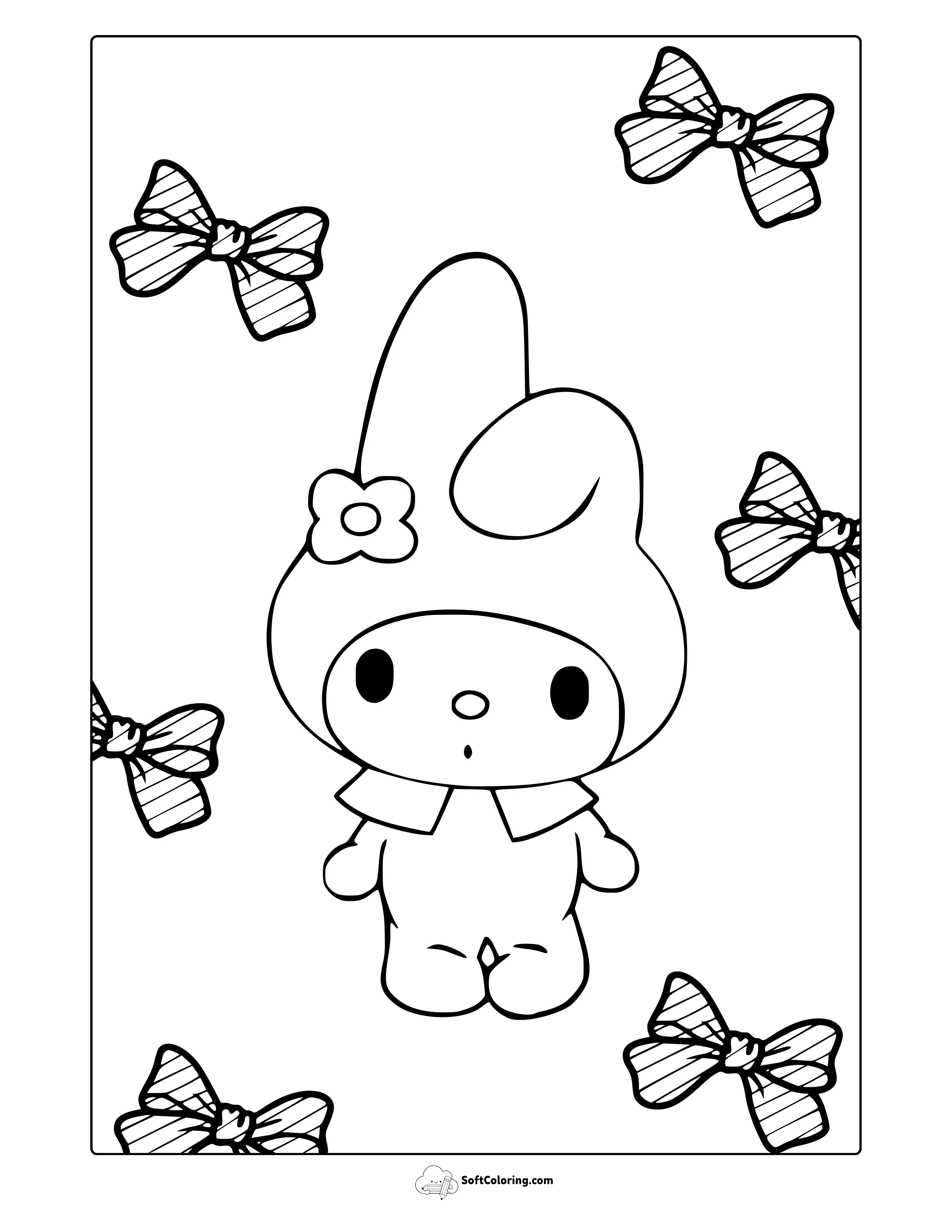 My Melody Hello Kitty Coloring Page