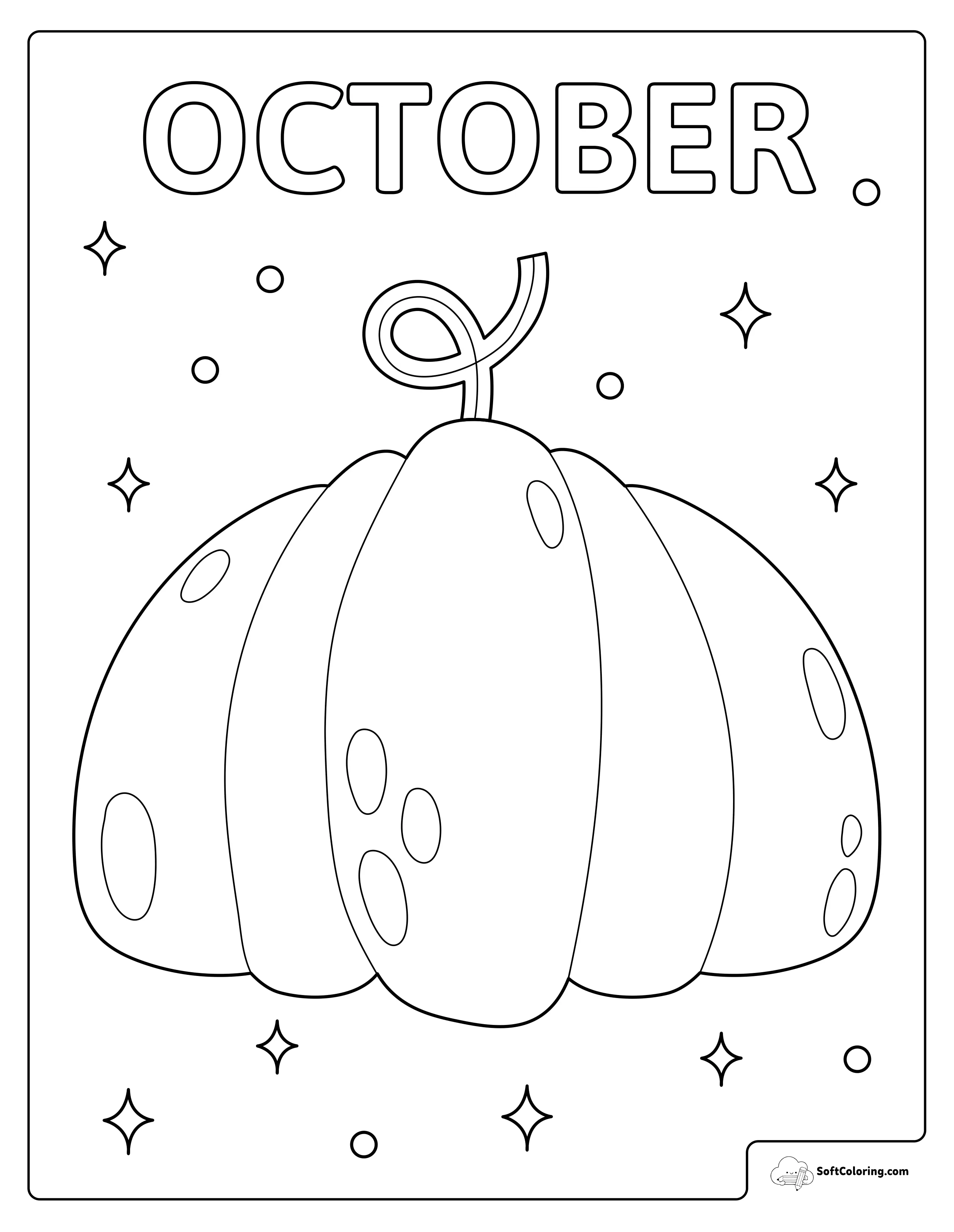 October Pumpkin Coloring Page