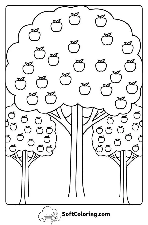 Outline Of Apple Trees For Imaginative Play