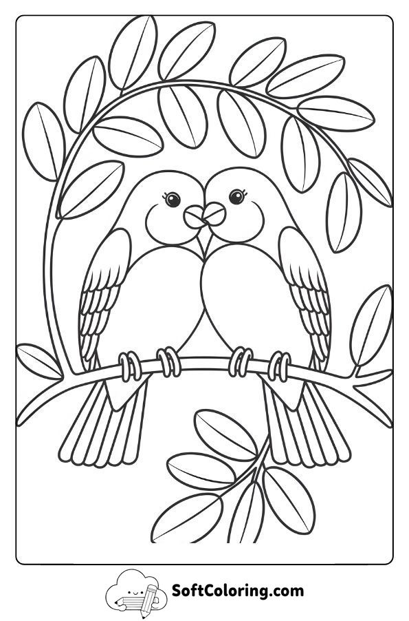 Pair of Love Birds Cuddling