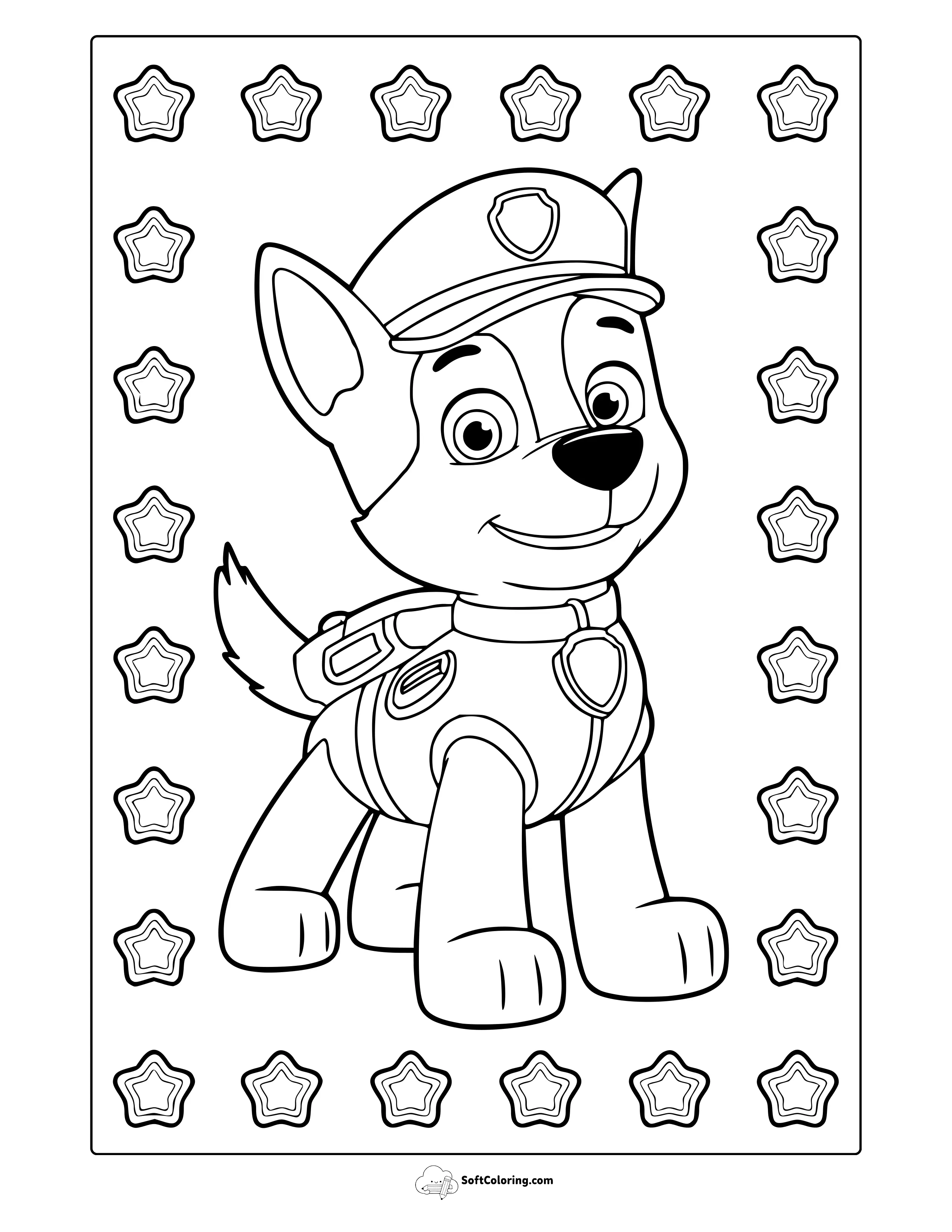 Paw Patrol Chase Coloring Page