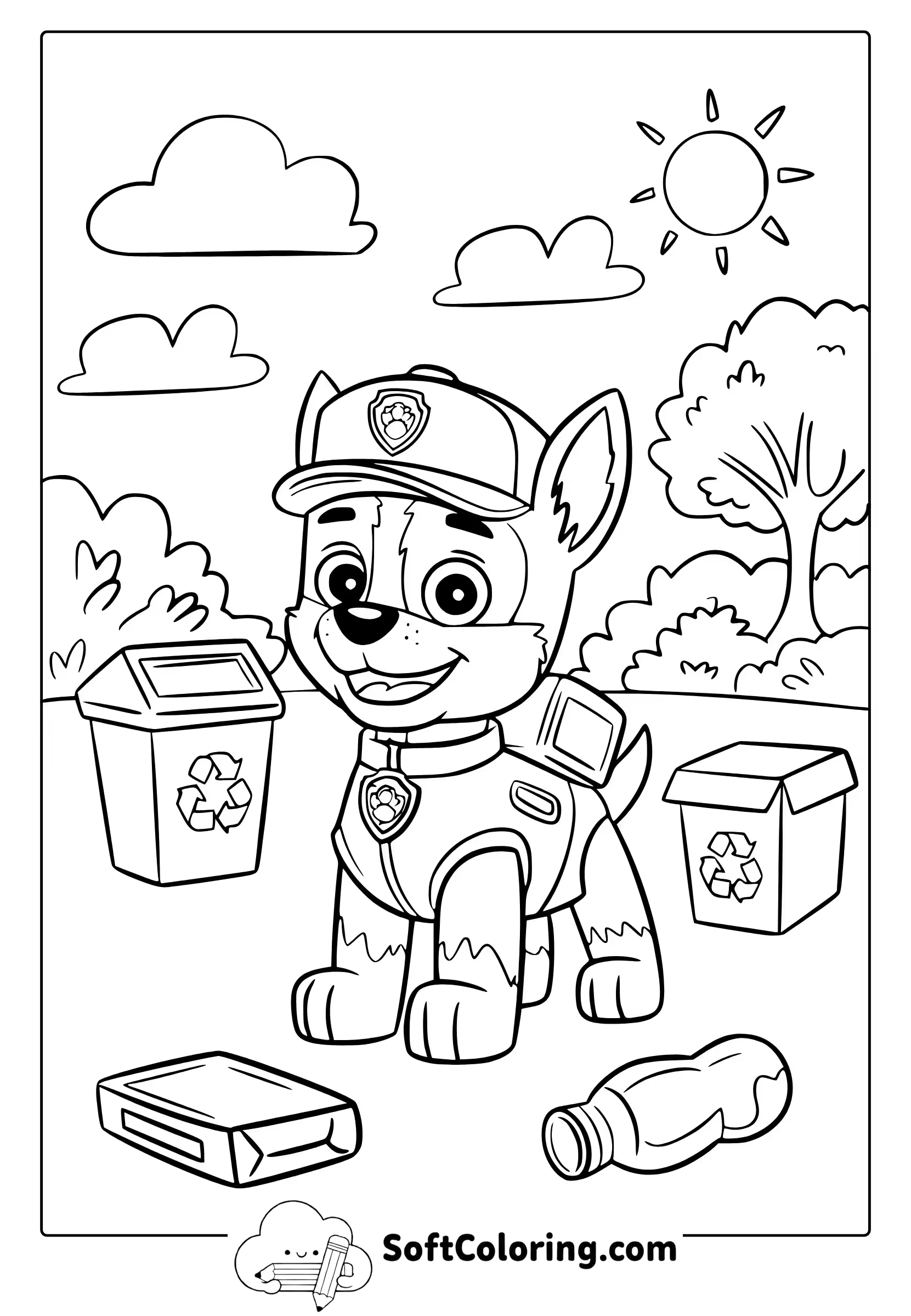 Paw Patrol Rocky Coloring Page
